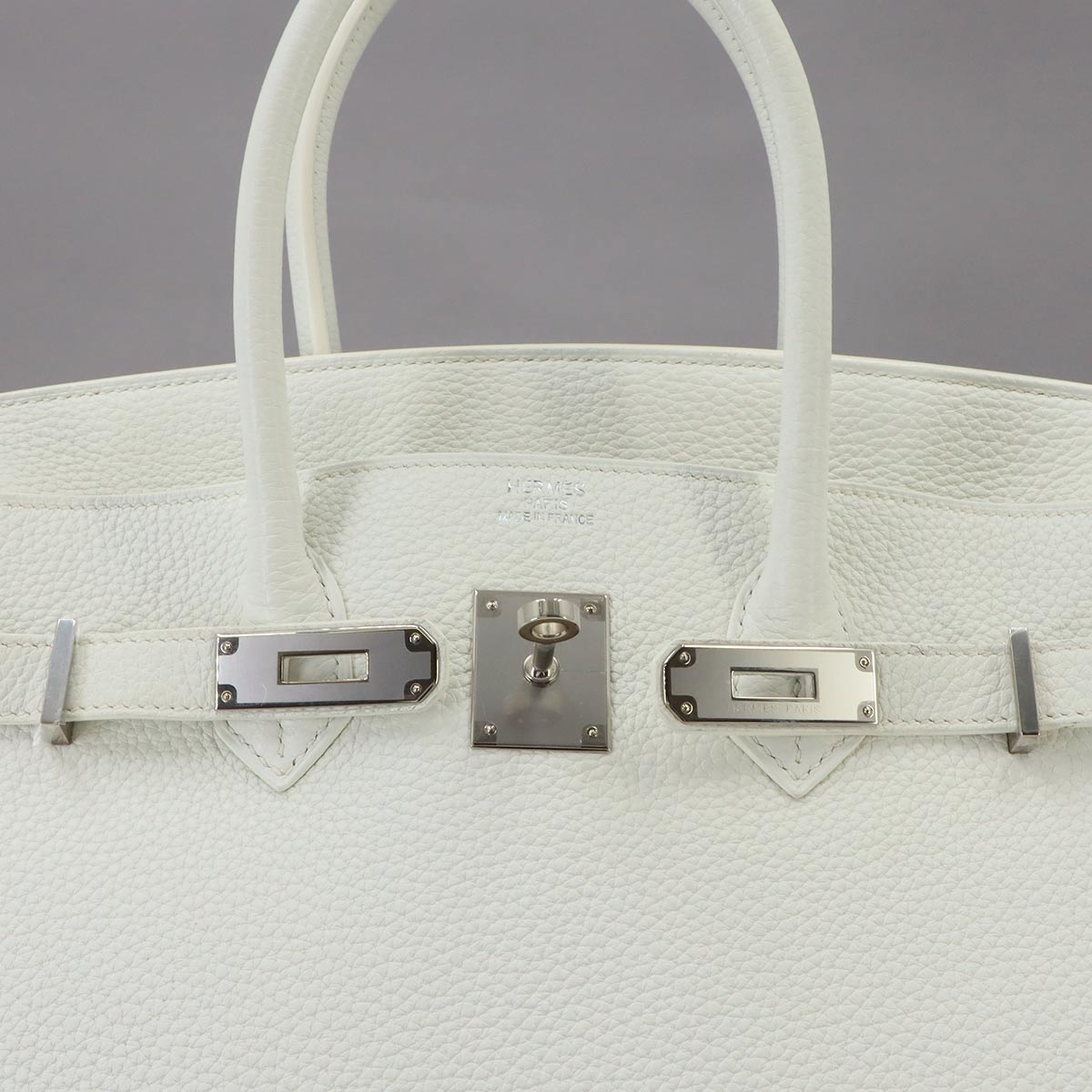 Birkin 35 Taurillon Clemence White Hand Bag Purse
