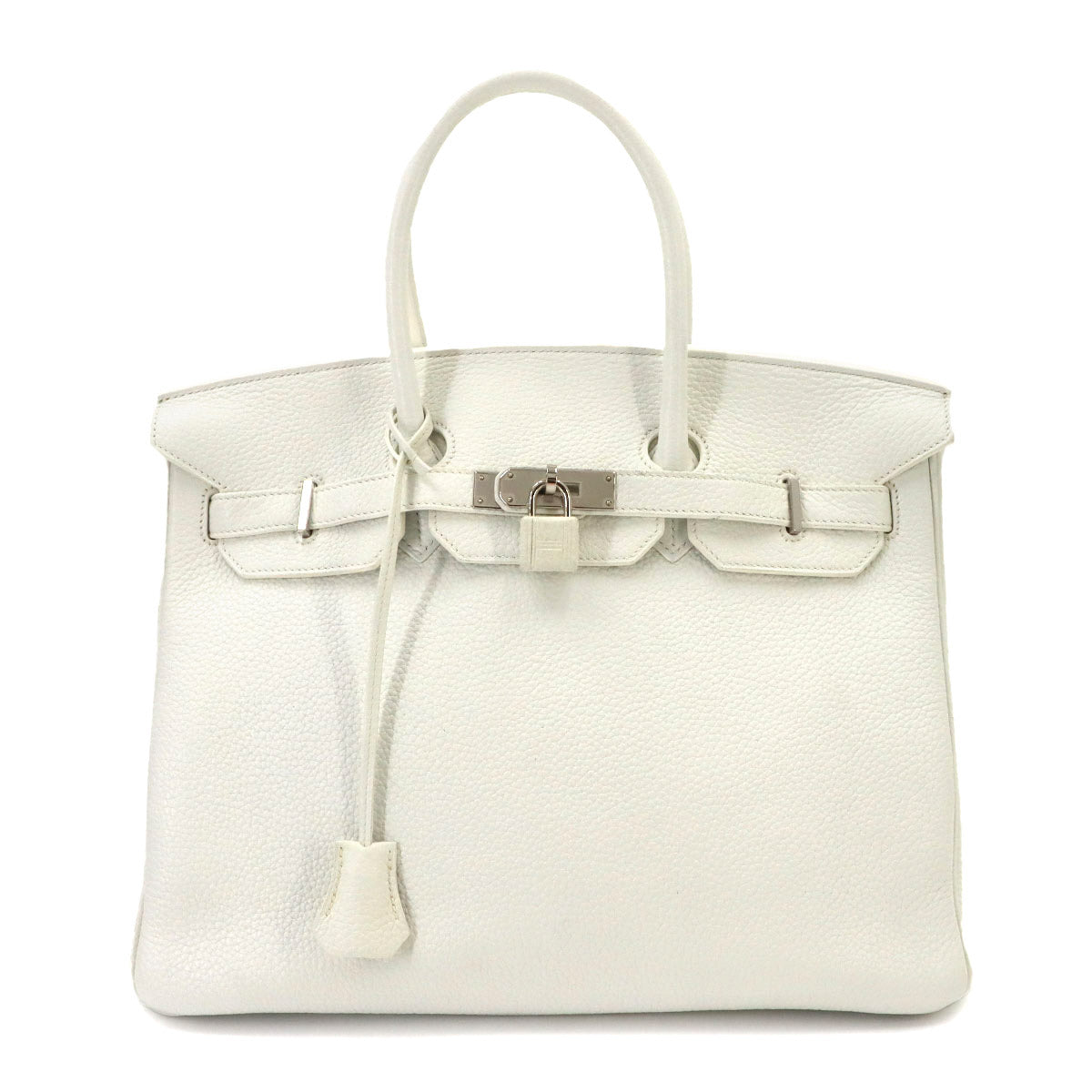Birkin 35 Taurillon Clemence White Hand Bag Purse