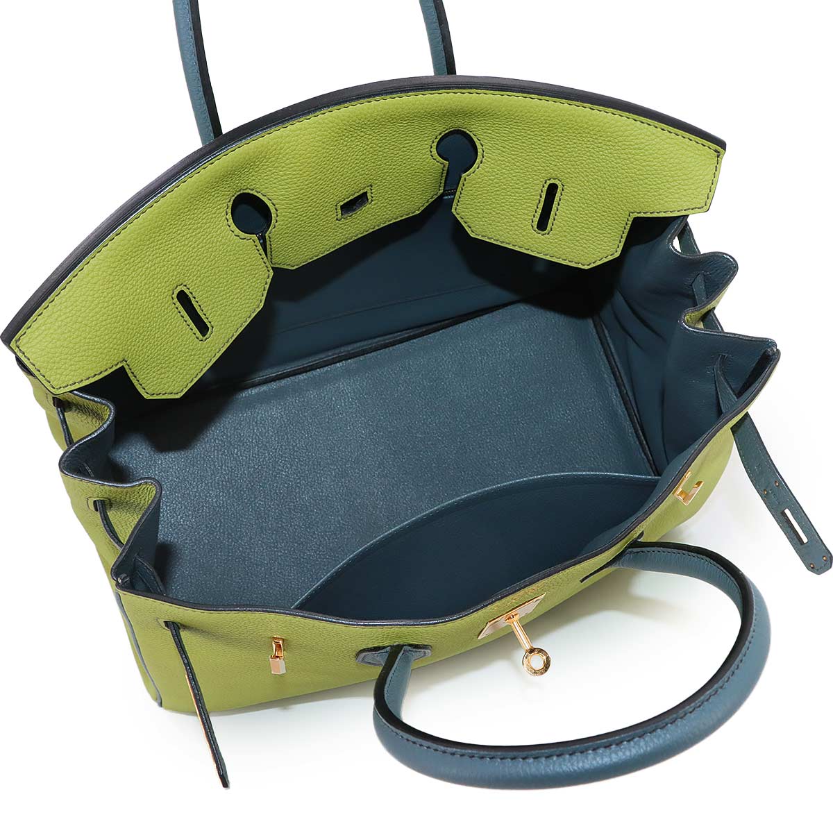 Birkin 35 Personal SPO Veau Togo Pistache Blue Orage
