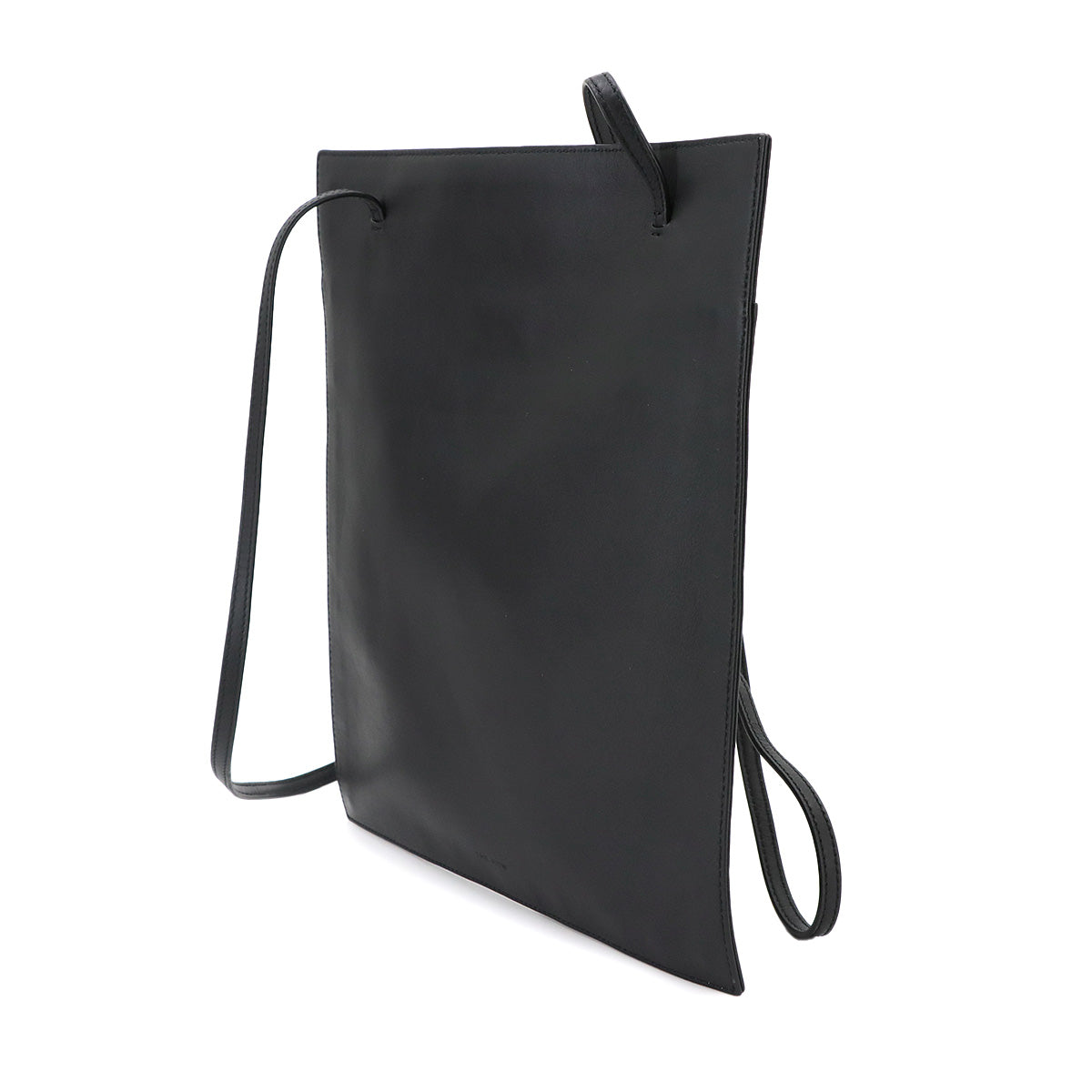 Large Pocket Bag Shoulder Bag Leather Black W1509 Purse