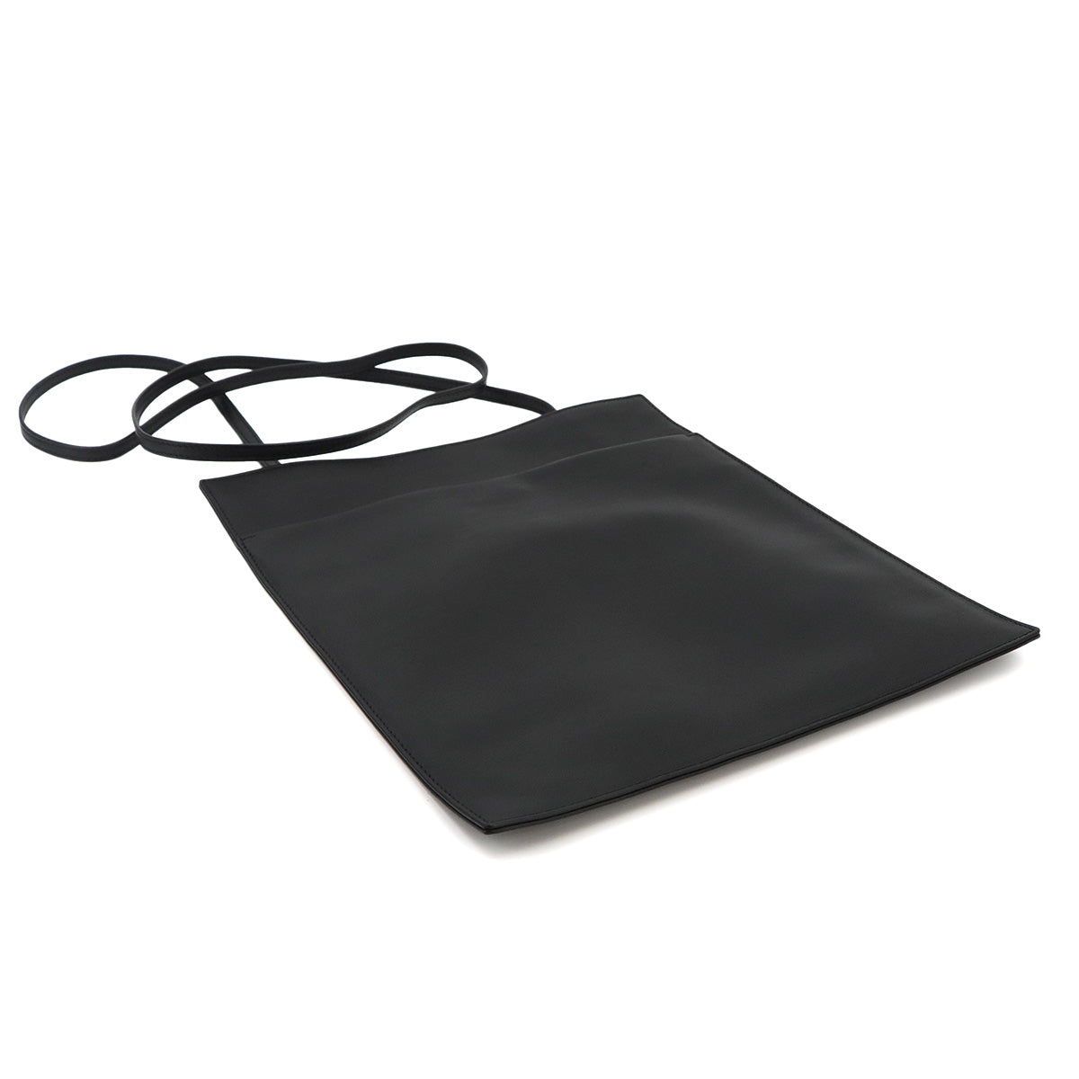 Large Pocket Bag Shoulder Bag Leather Black W1509 Purse