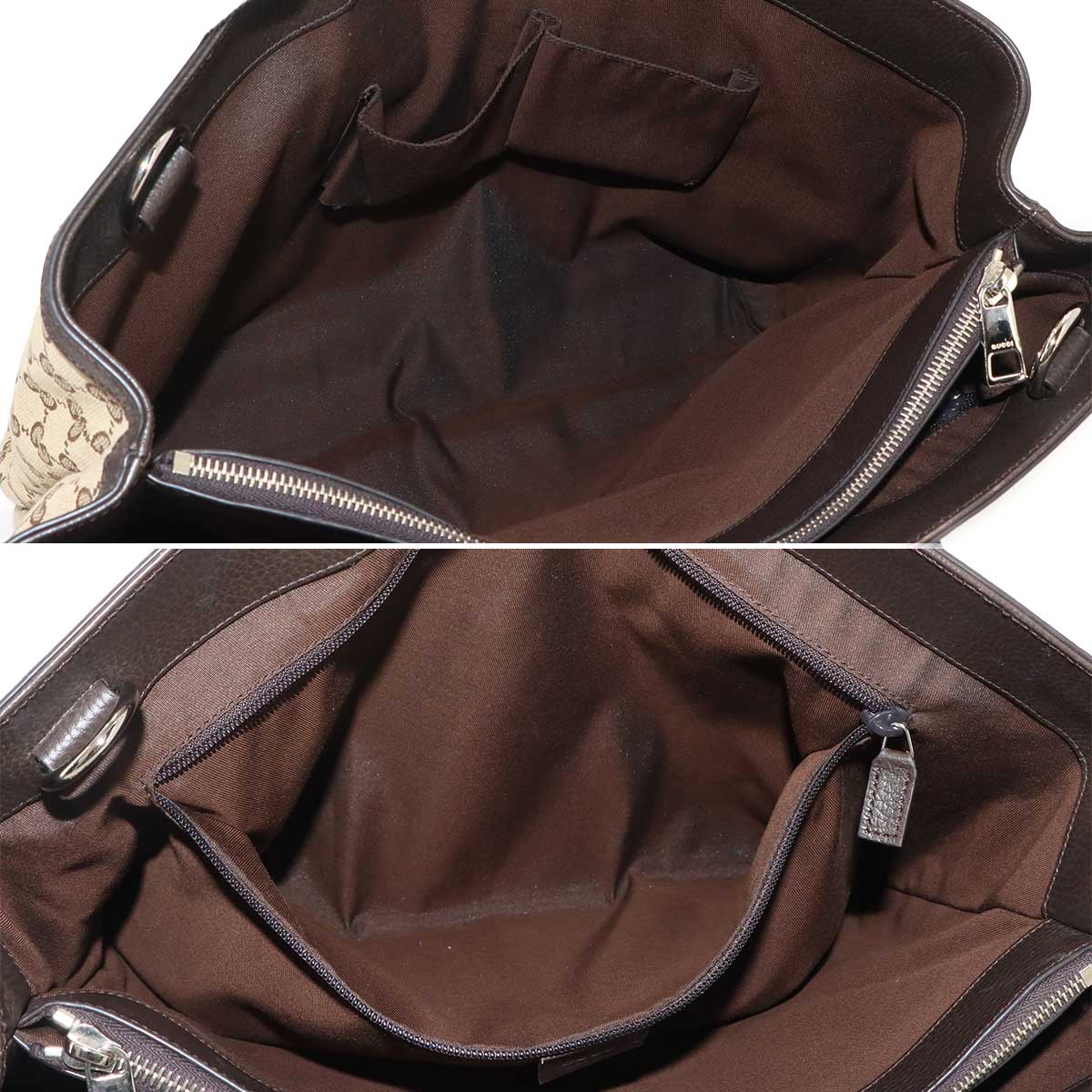 GG Canvas 2way Tote Shoulder Bag Leather Beige Brown 449169