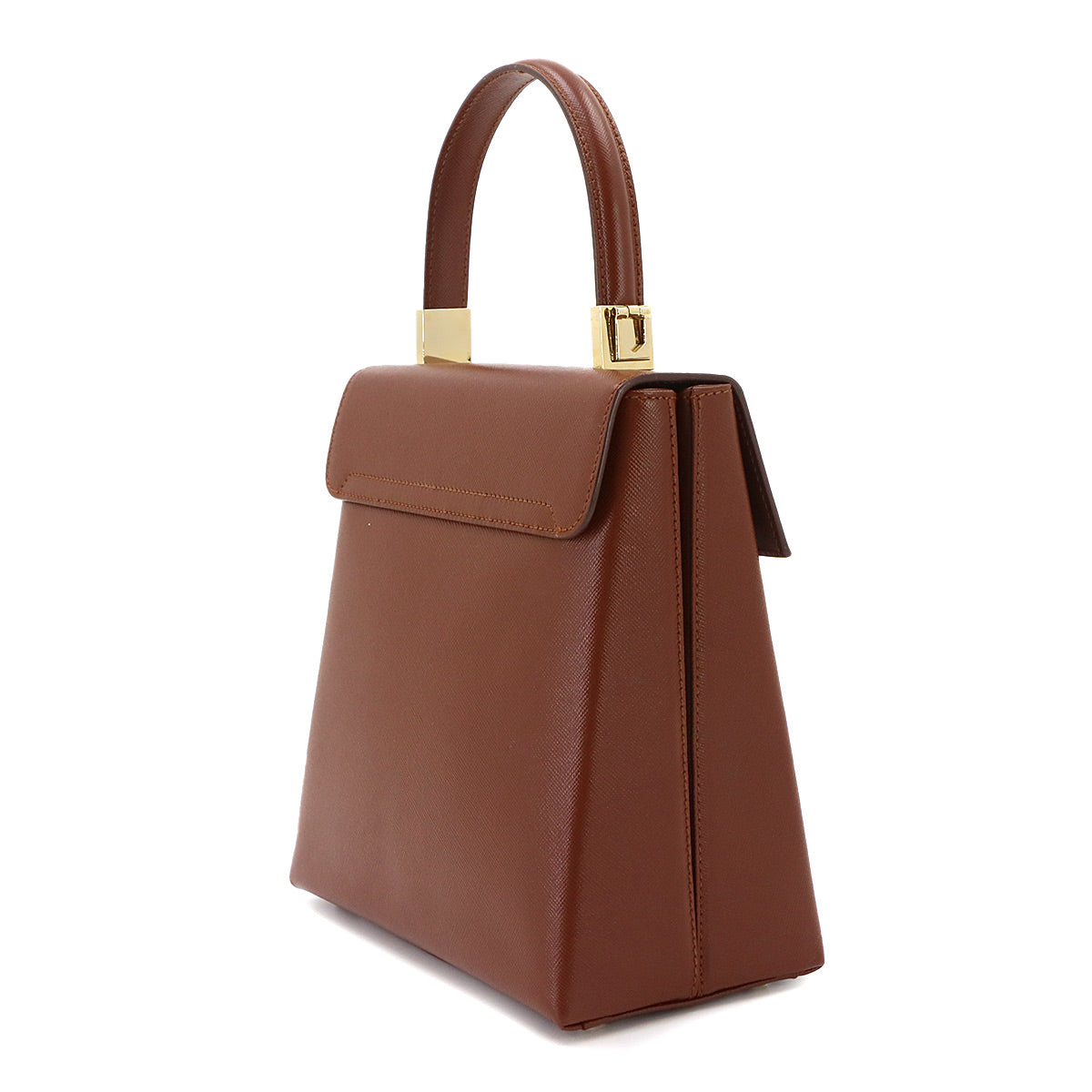 Gancini Hand Shoulder Bag Leather Cognac Brown