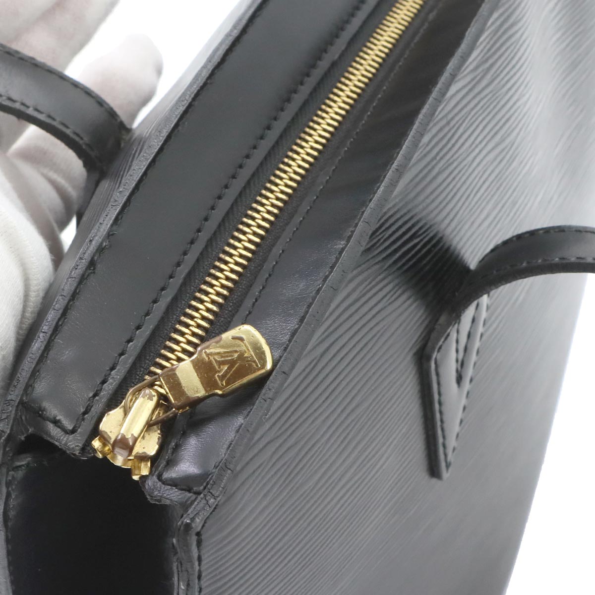 Epi Saint Jacques Shopping Tote Bag Leather Noir M52262