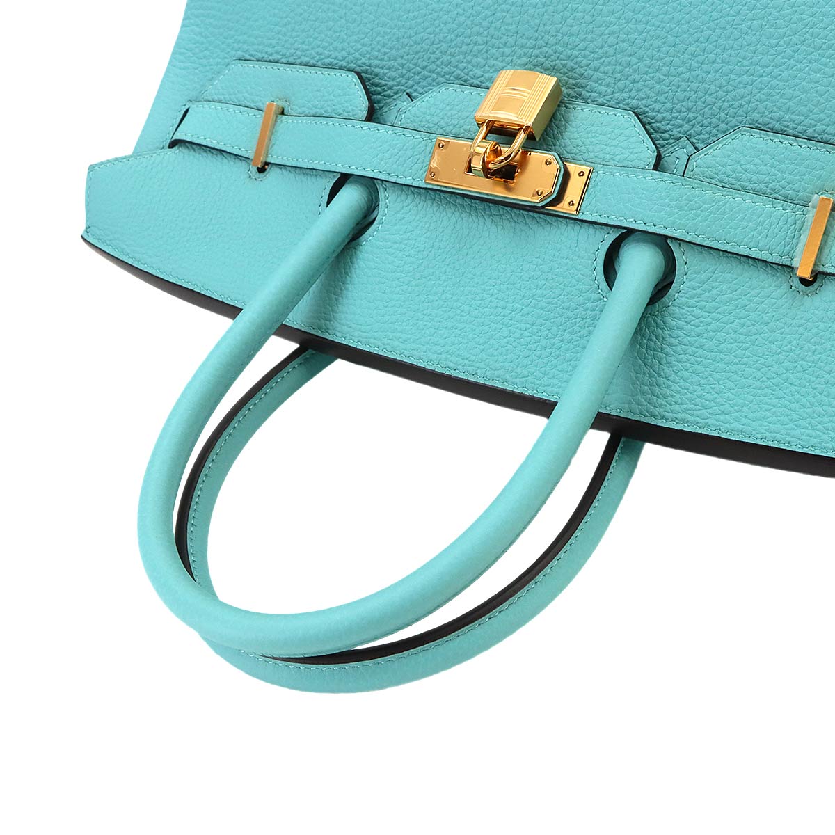 Birkin 35 Veau Togo Blue Atoll Hand Bag Purse