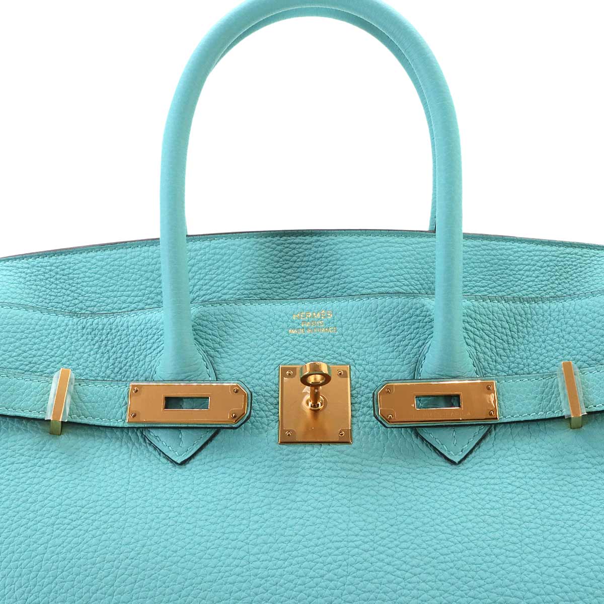 Birkin 35 Veau Togo Blue Atoll Hand Bag Purse