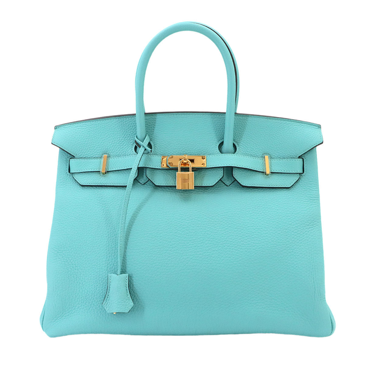 Birkin 35 Veau Togo Blue Atoll Hand Bag Purse