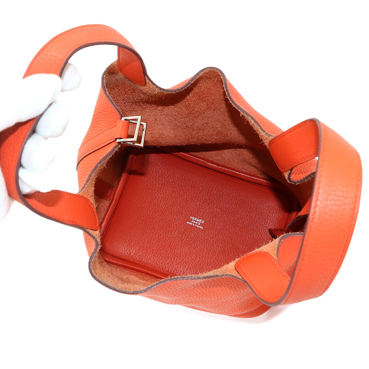 Picotin Lock PM Hand Bag Taurillon Clemence Terre Battue Purse