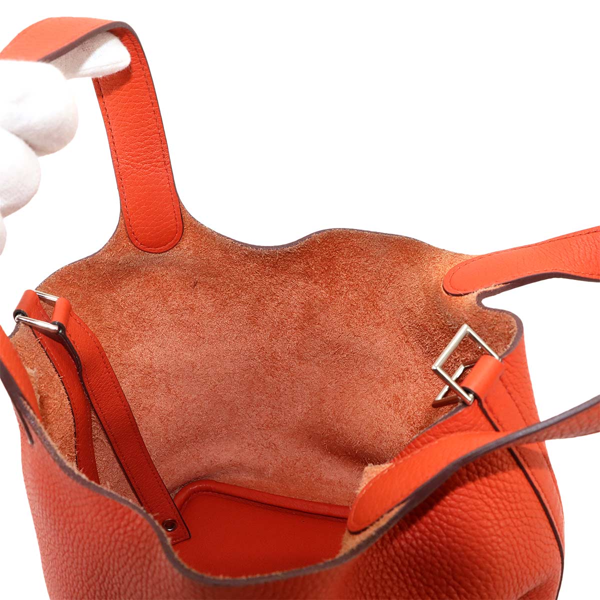 Picotin Lock PM Hand Bag Taurillon Clemence Terre Battue Purse