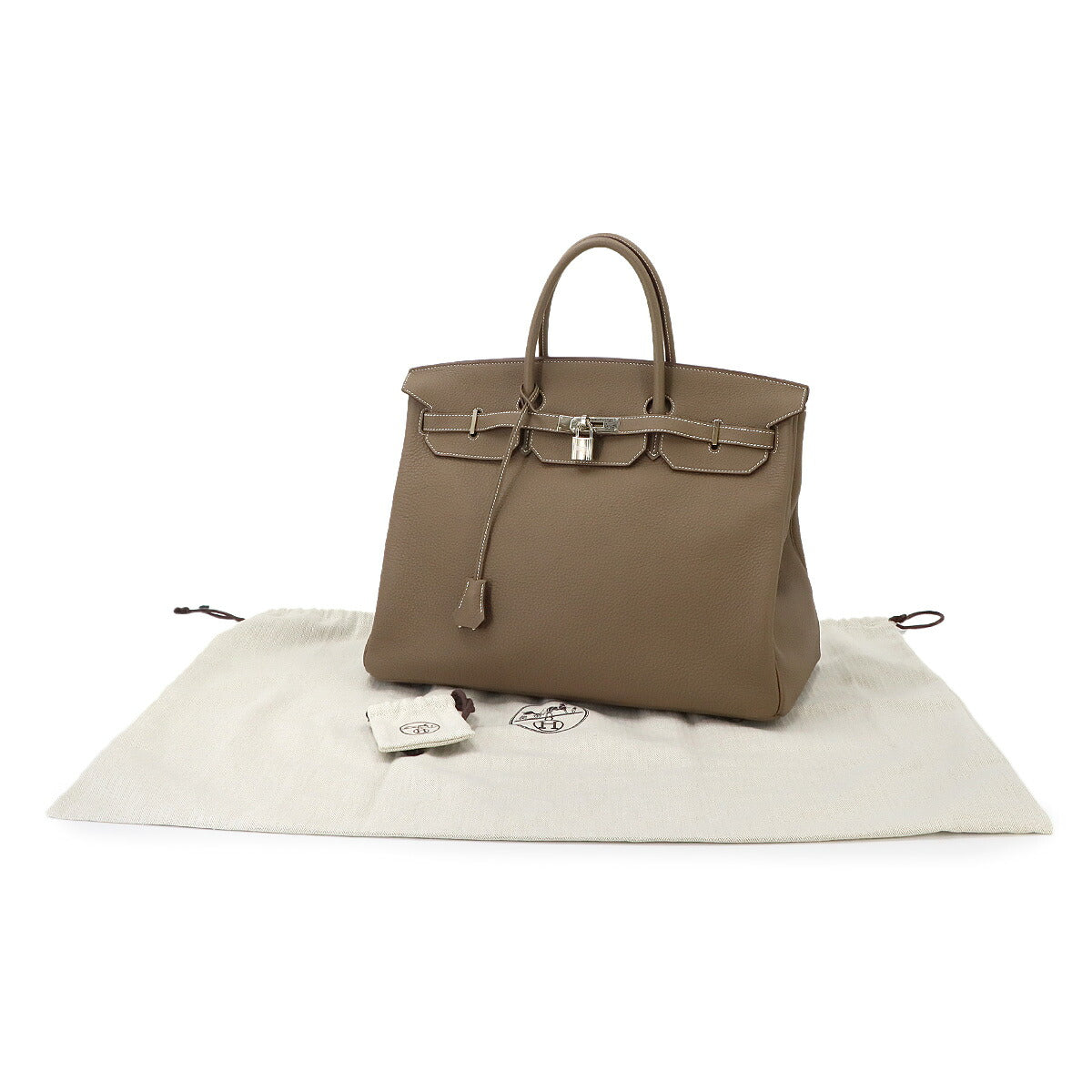 Birkin 40 Togo Etoupe Hand Bag Beige Leather Purse