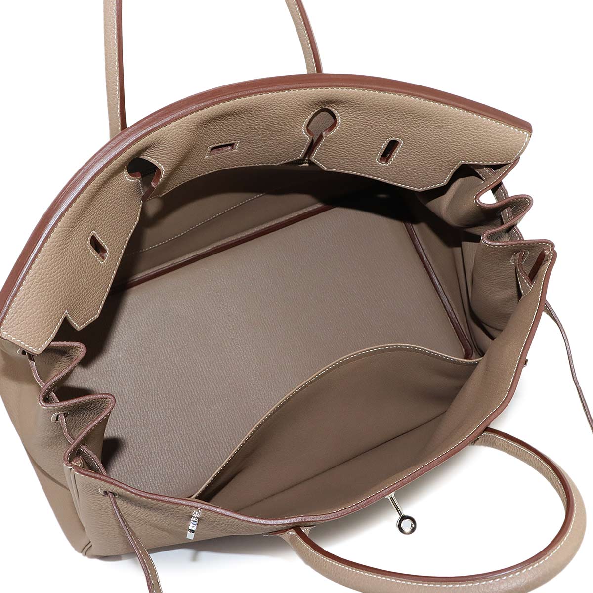 Birkin 40 Togo Etoupe Hand Bag Beige Leather Purse