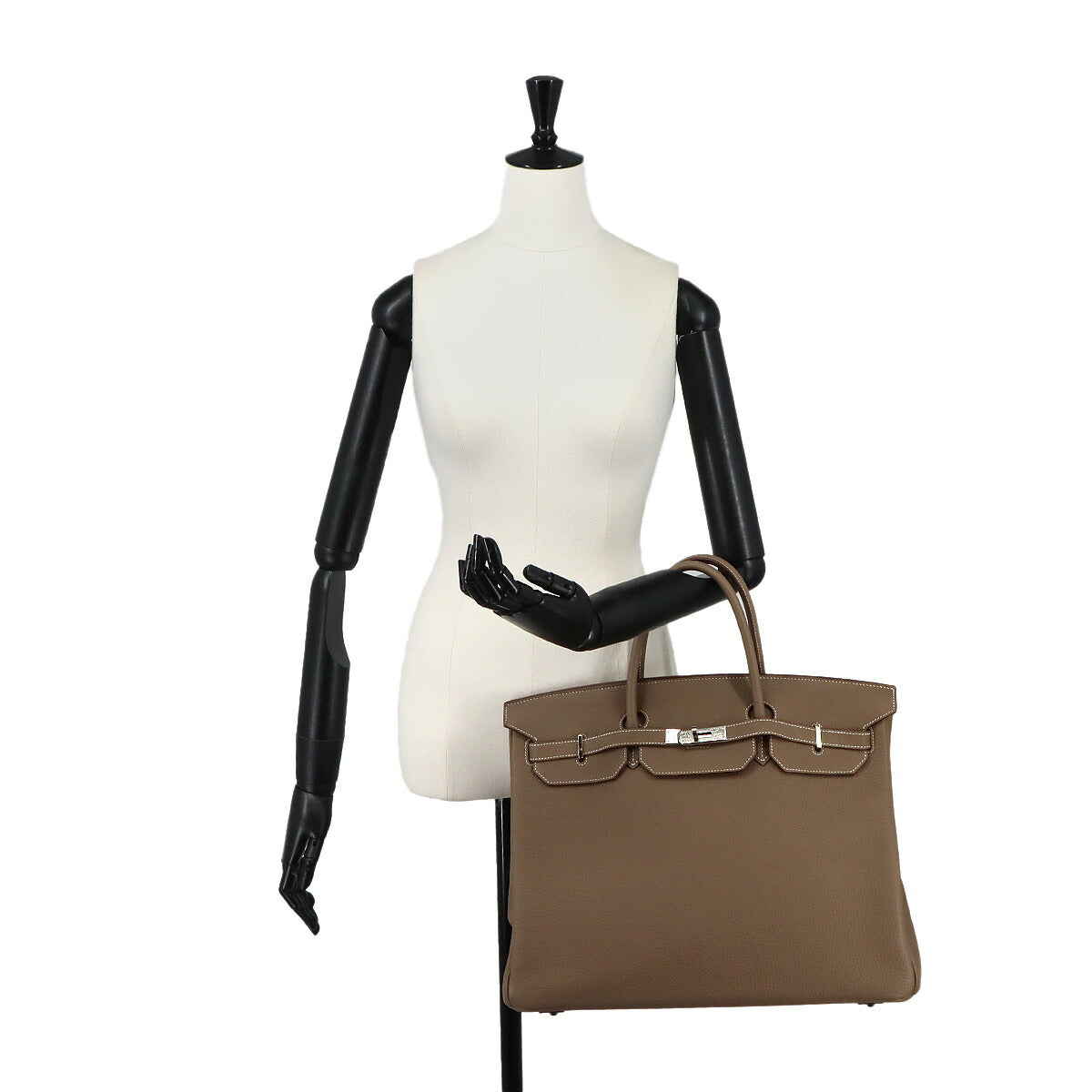 Birkin 40 Togo Etoupe Hand Bag Beige Leather Purse
