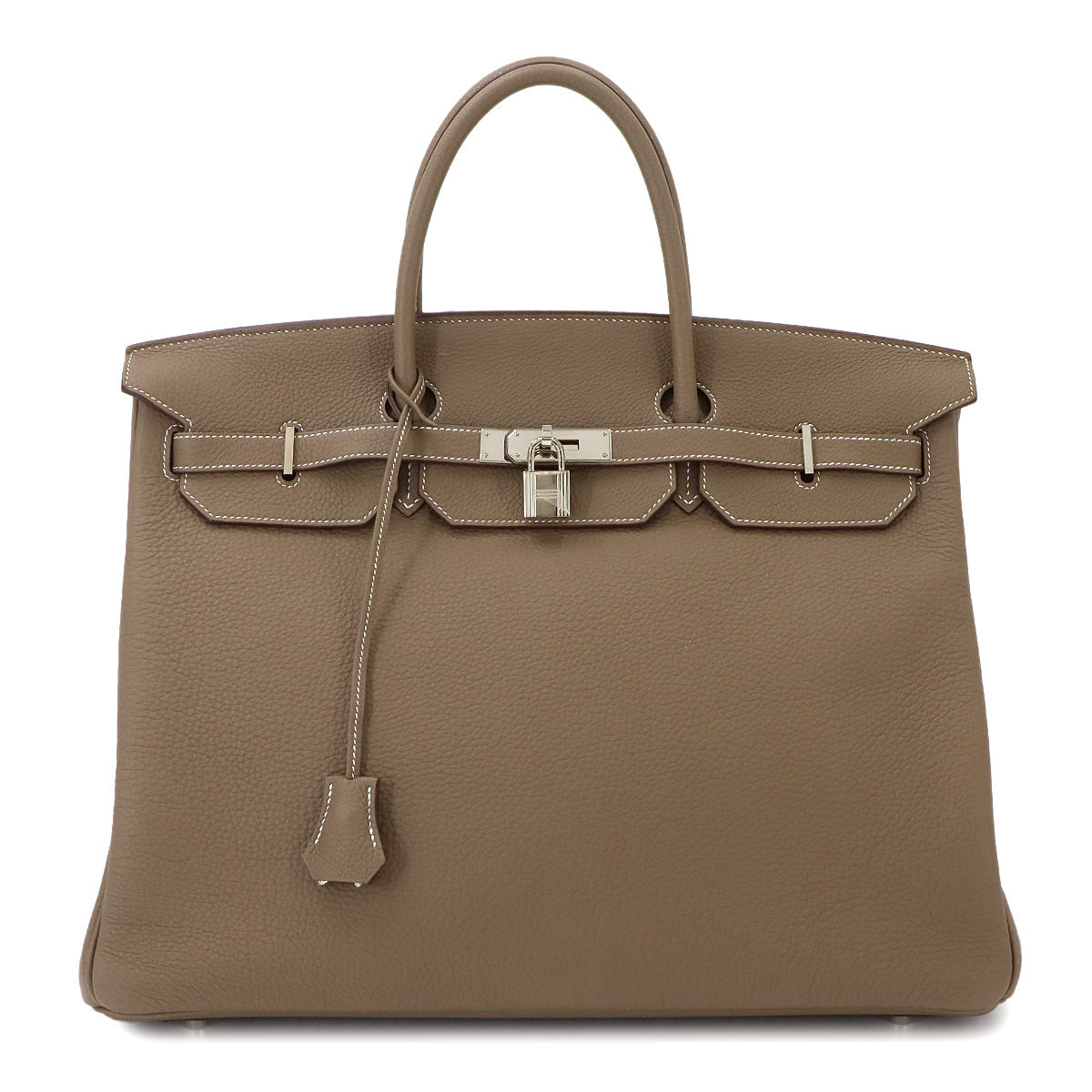 Birkin 40 Togo Etoupe Hand Bag Beige Leather Purse