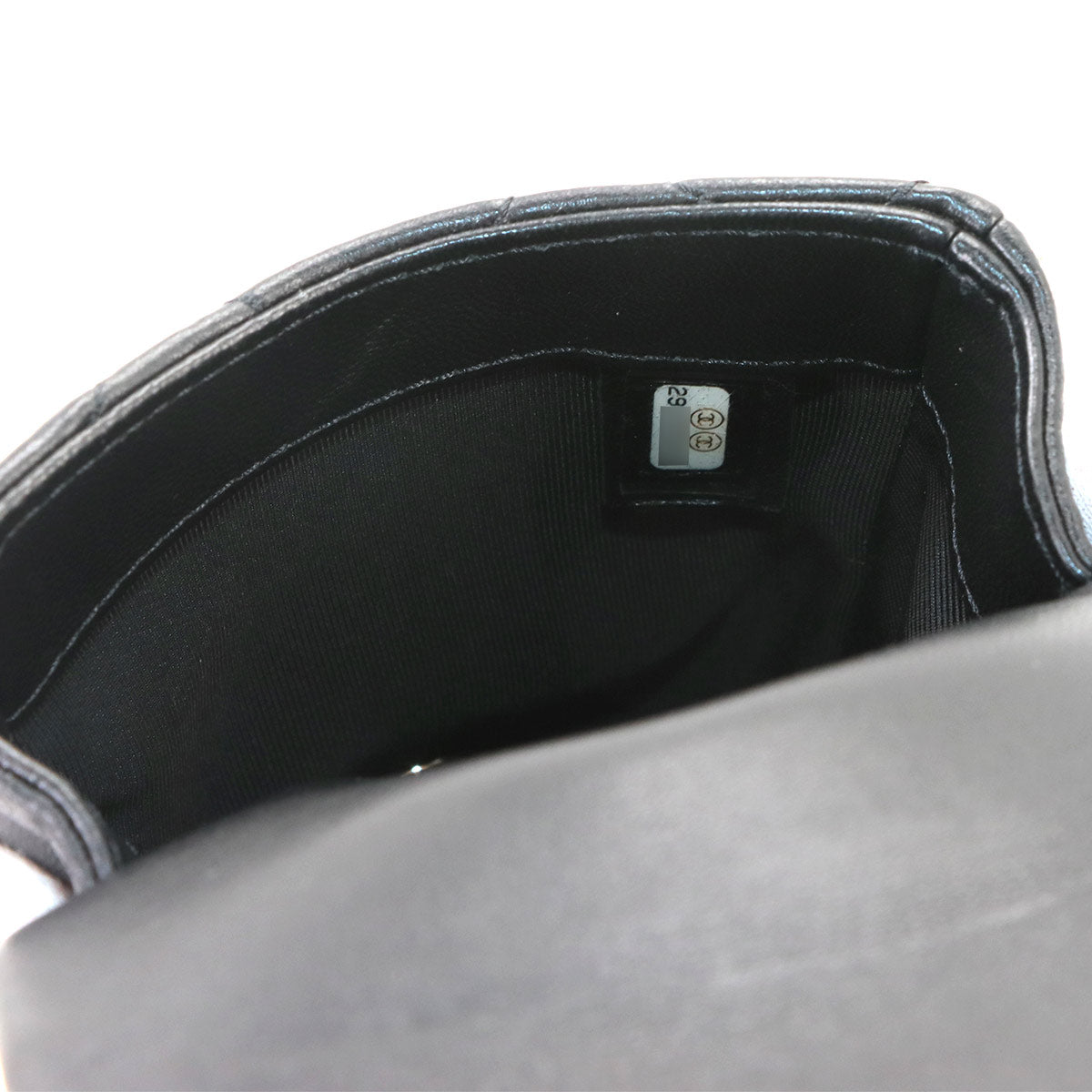 Matelasse Mobile Phone Case Chain Shoulder Bag Leather Black
