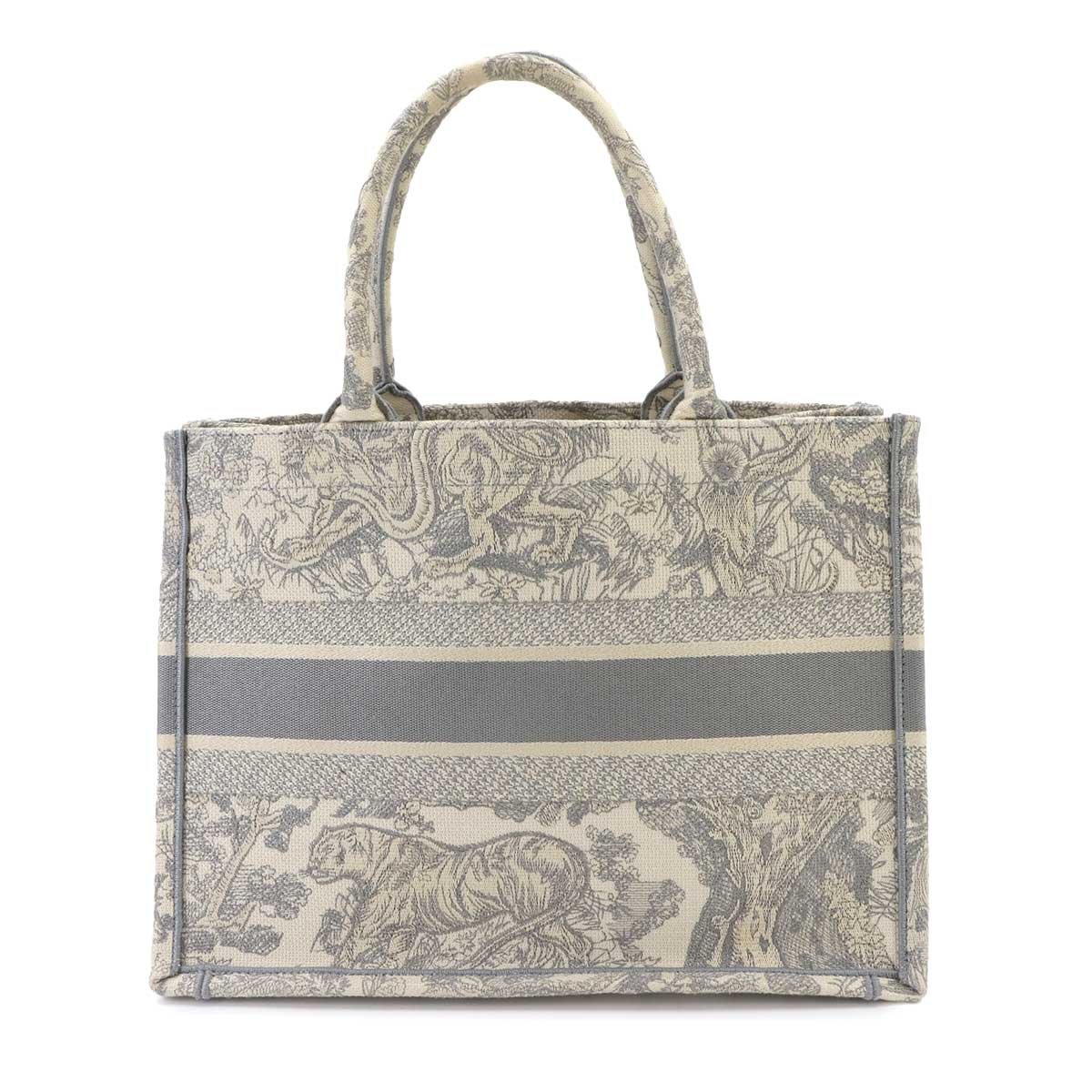 Toile de Jouy Book Tote Medium Bag Canvas Grey