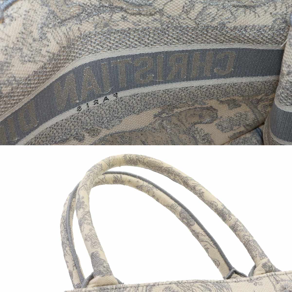 Toile de Jouy Book Tote Medium Bag Canvas Grey
