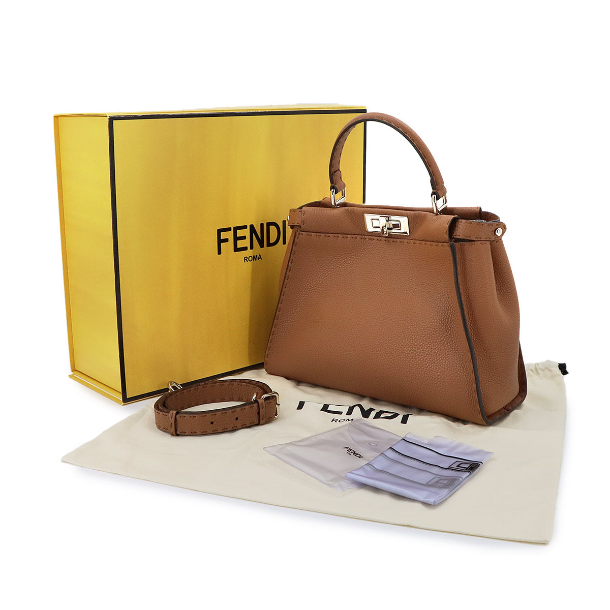 Selleria Peekaboo Regular Hand Shoulder Bag Leather Brown 8BN290