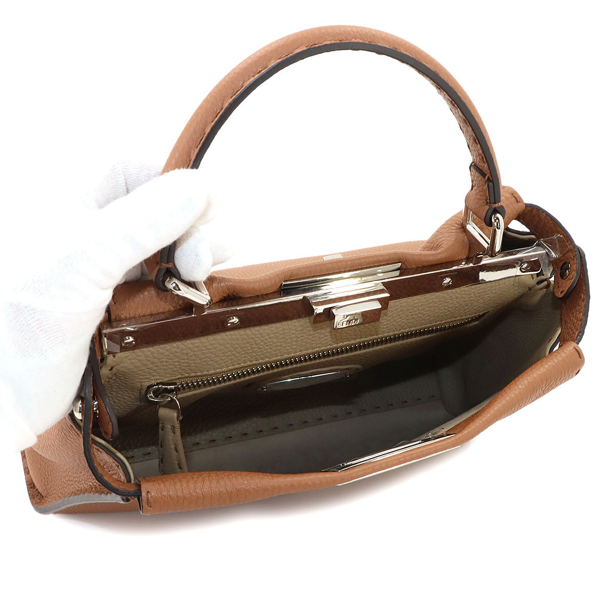 Selleria Peekaboo Regular Hand Shoulder Bag Leather Brown 8BN290