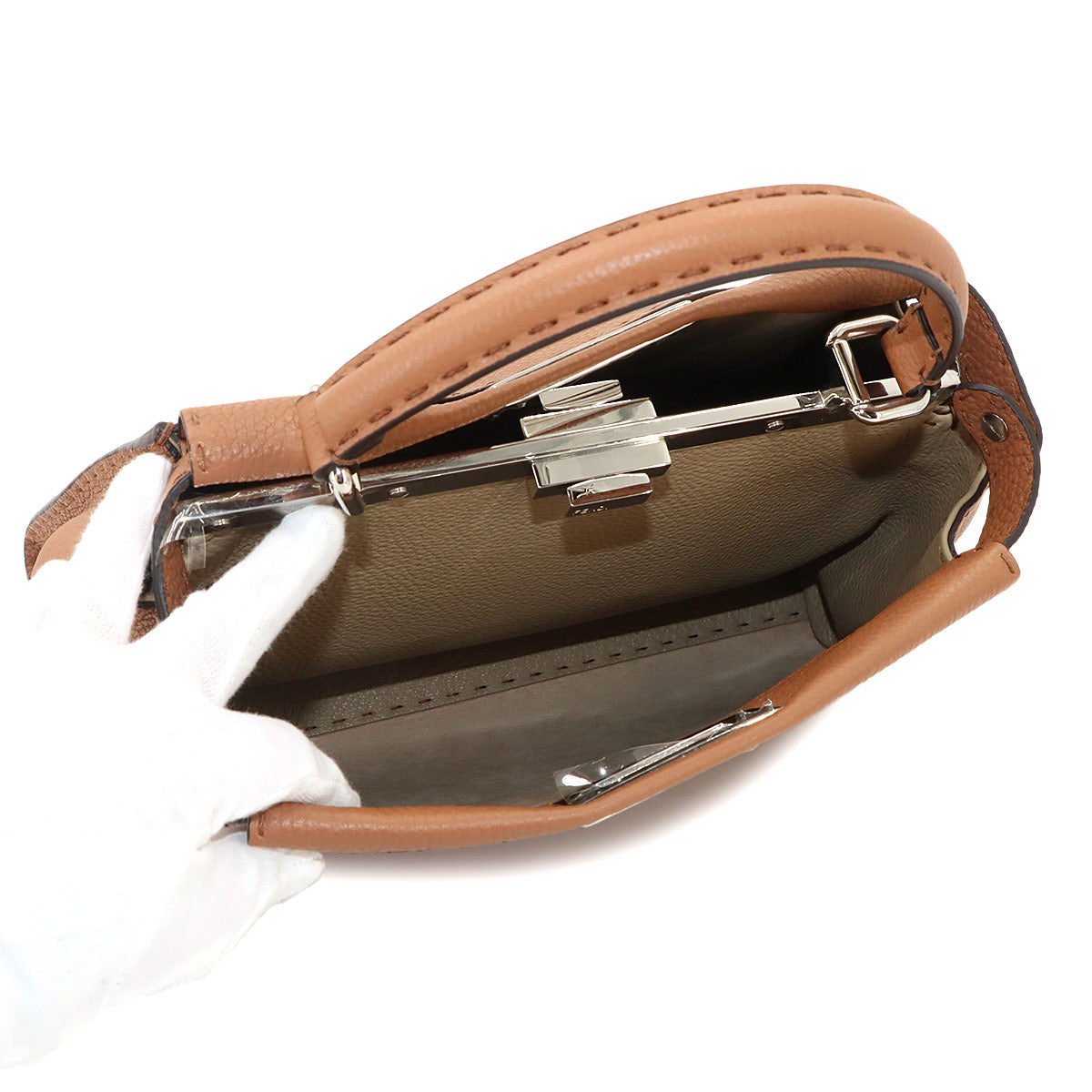 Selleria Peekaboo Regular Hand Shoulder Bag Leather Brown 8BN290