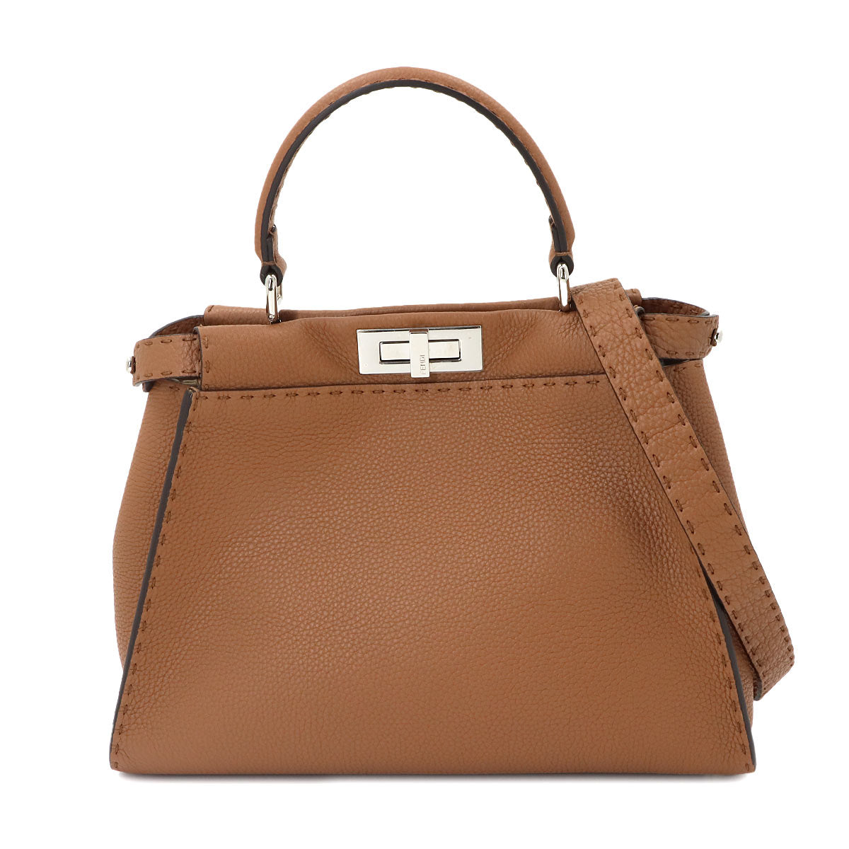 Selleria Peekaboo Regular Hand Shoulder Bag Leather Brown 8BN290