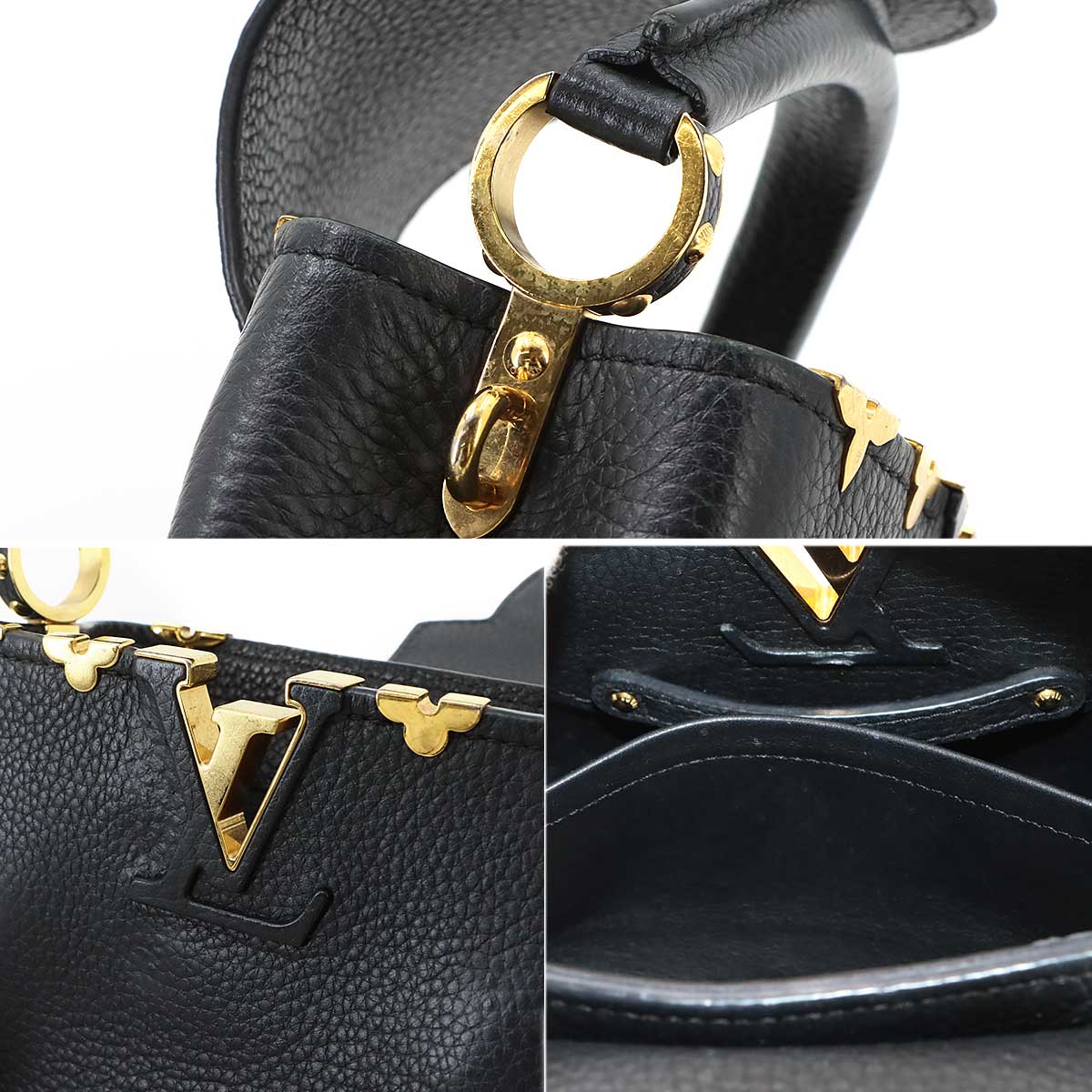 Capucines MINI Hand Shoulder Bag Leather Black M56669