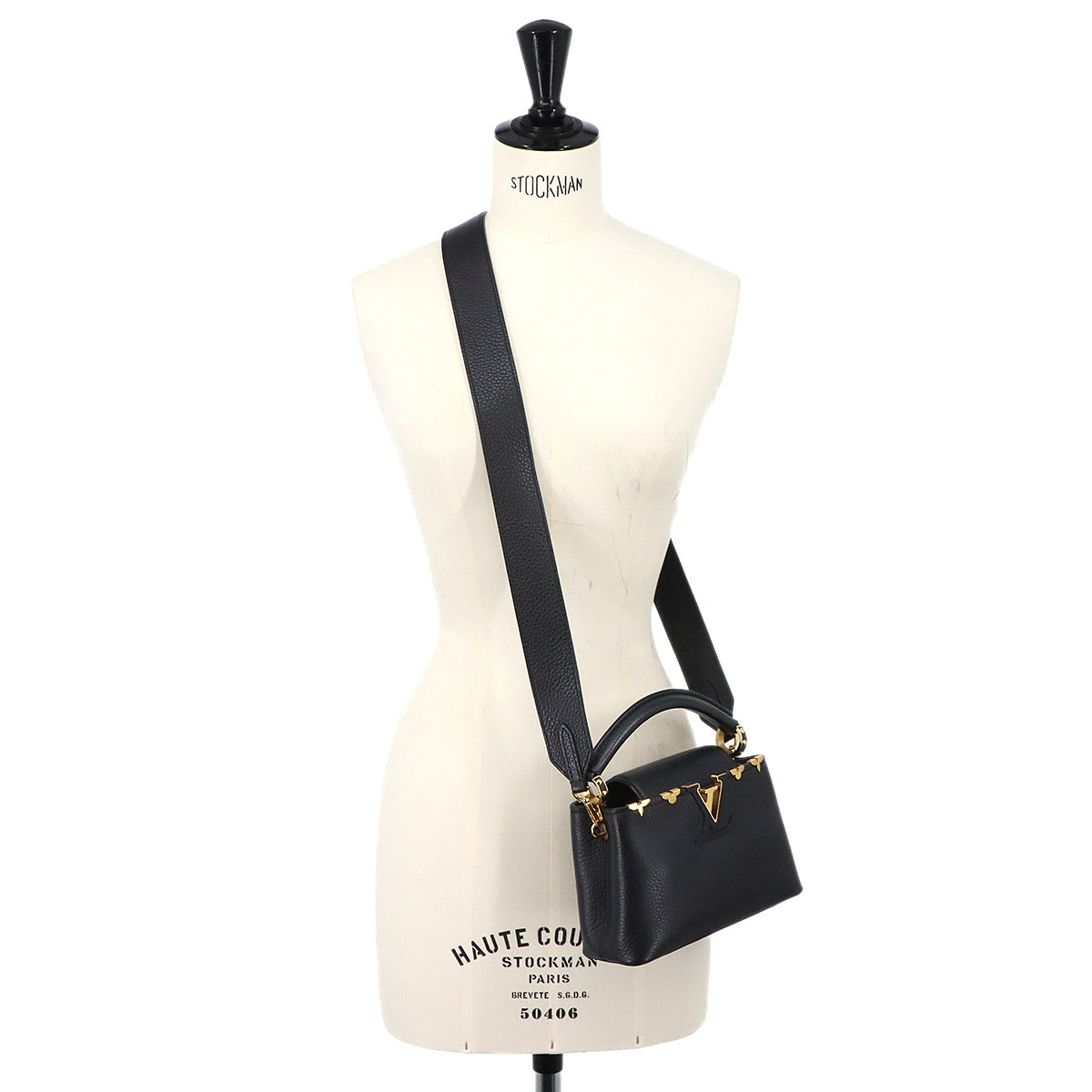 Capucines MINI Hand Shoulder Bag Leather Black M56669