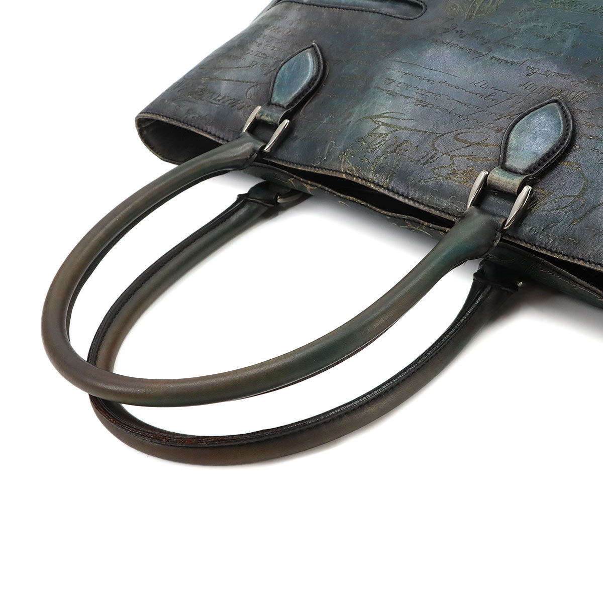 Calligraphy Toujours Tote Bag Venezia Leather Blue Purse