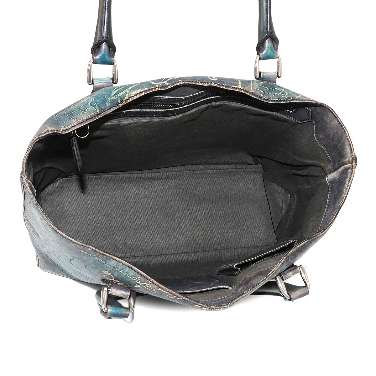 Calligraphy Toujours Tote Bag Venezia Leather Blue Purse