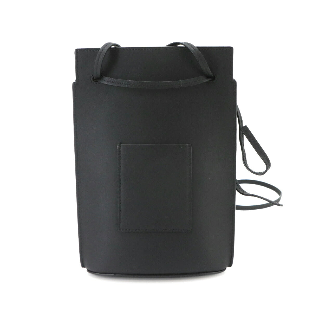 Dice Pocket Shoulder Bag Leather Black C630R12X01