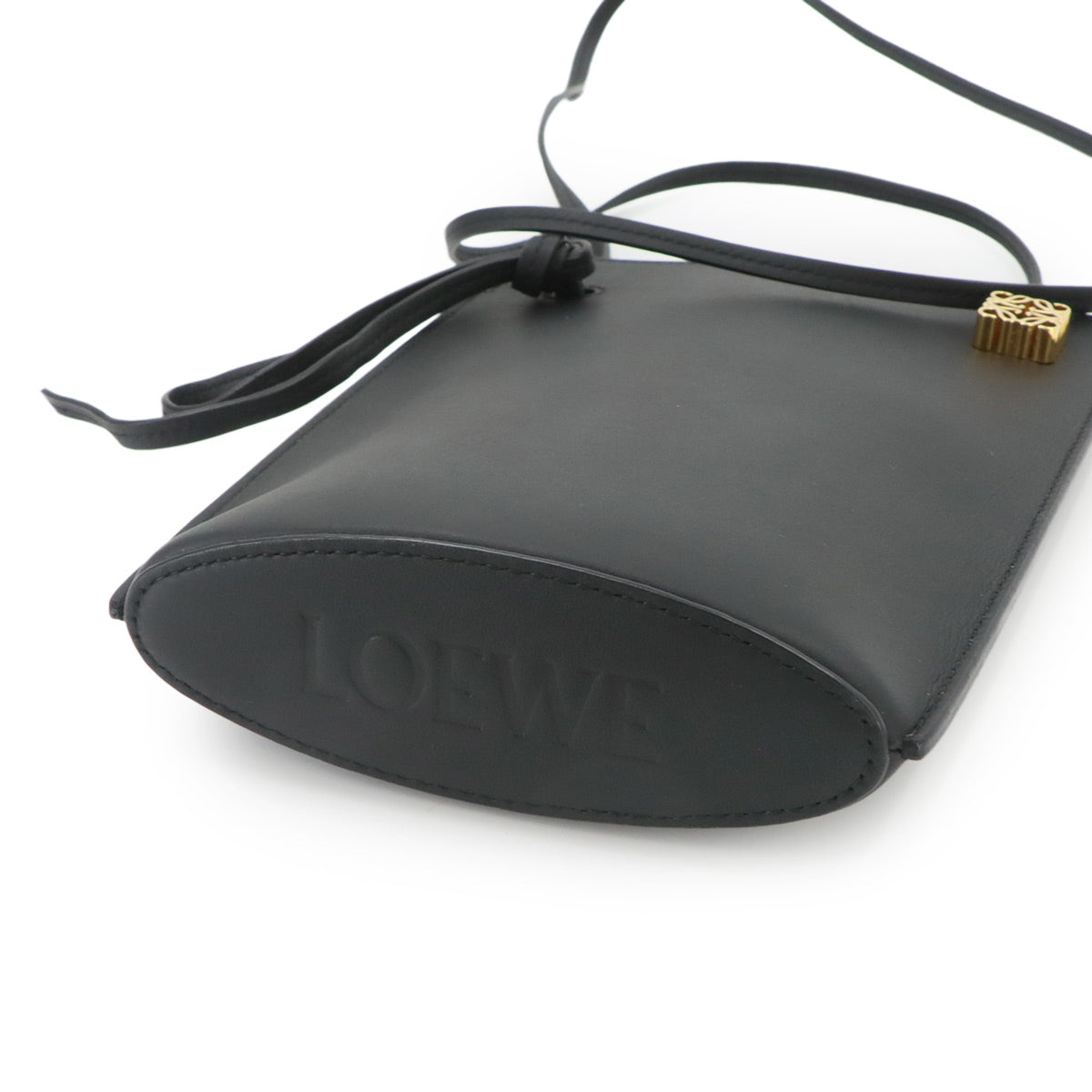 Dice Pocket Shoulder Bag Leather Black C630R12X01