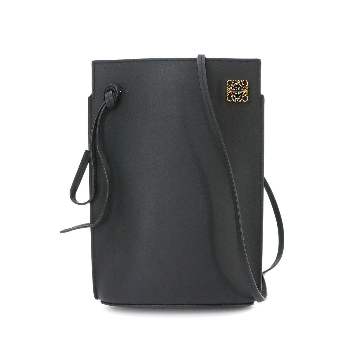 Dice Pocket Shoulder Bag Leather Black C630R12X01