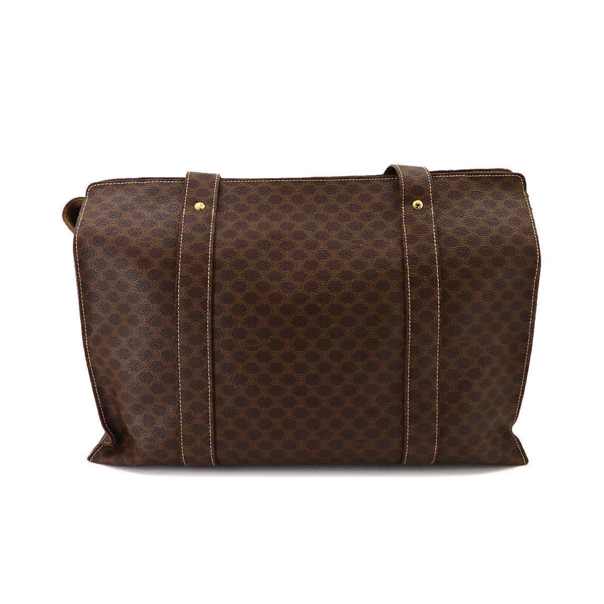 Macadam Tote Bag PVC Leather Brown Vintage Purse