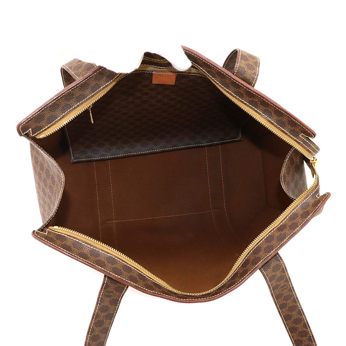 Macadam Tote Bag PVC Leather Brown Vintage Purse