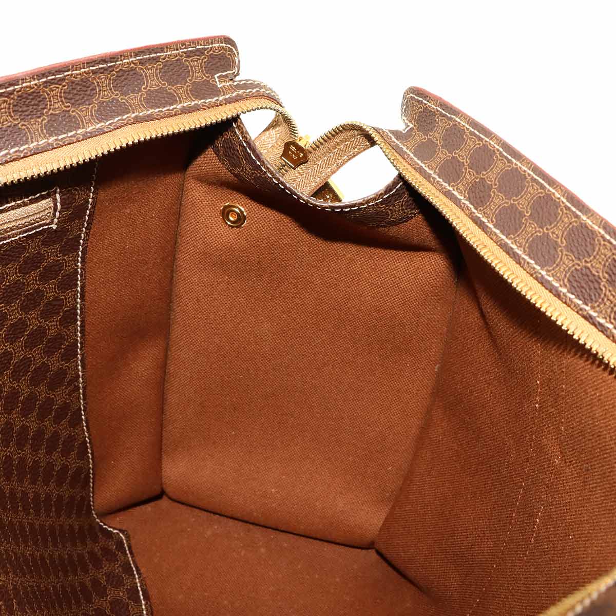Macadam Tote Bag PVC Leather Brown Vintage Purse