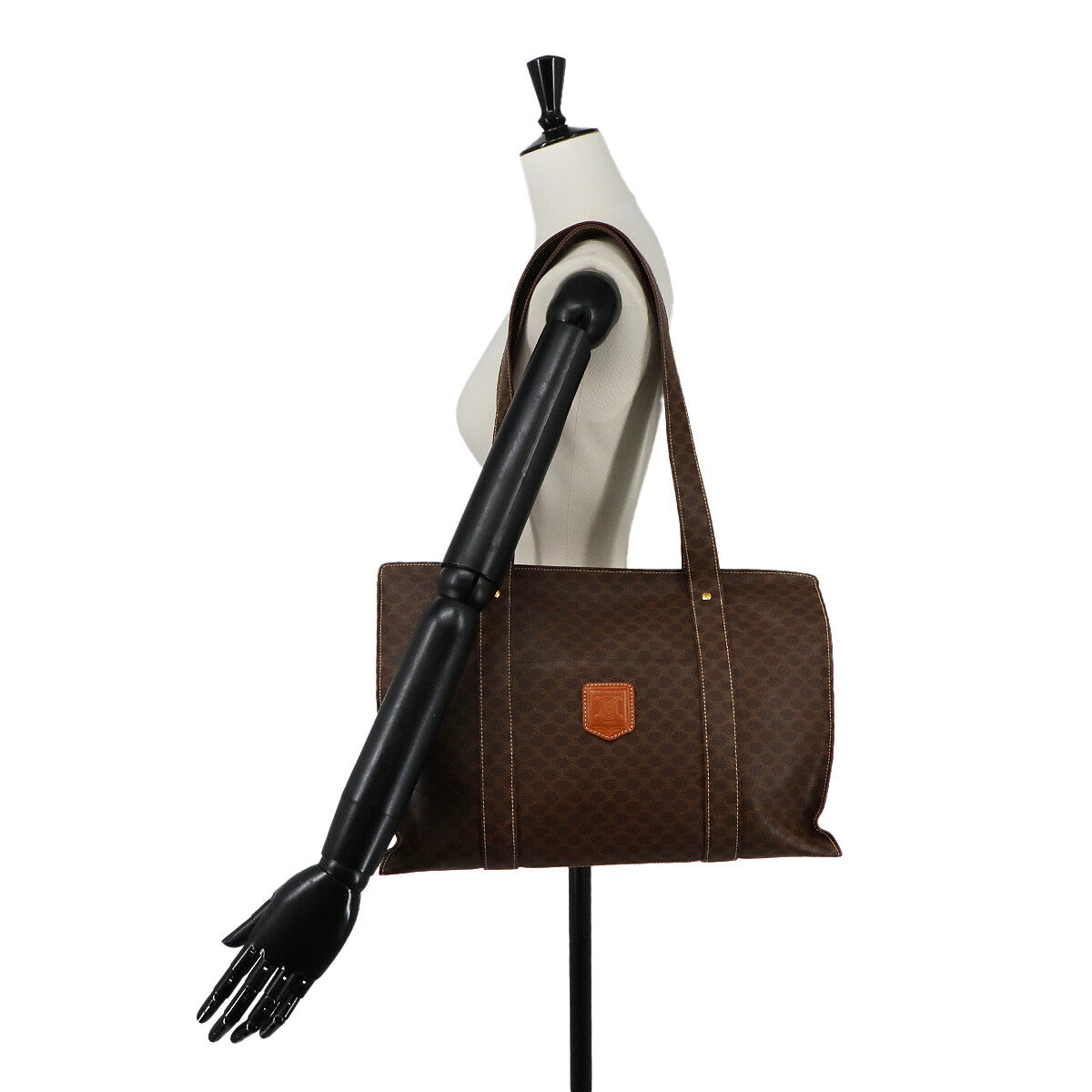Macadam Tote Bag PVC Leather Brown Vintage Purse