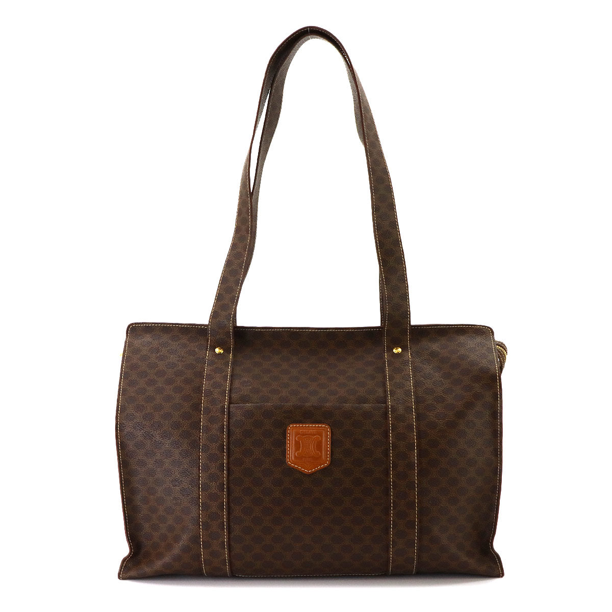Macadam Tote Bag PVC Leather Brown Vintage Purse