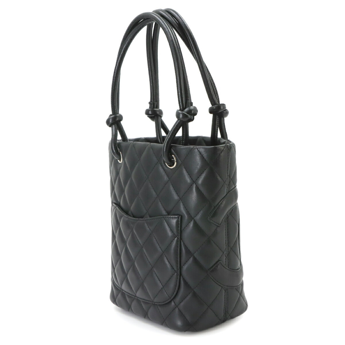 Cambon Line Small Tote Bag Leather Black A25166 Purse