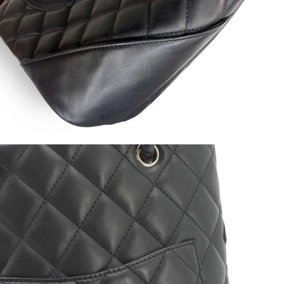 Cambon Line Small Tote Bag Leather Black A25166 Purse