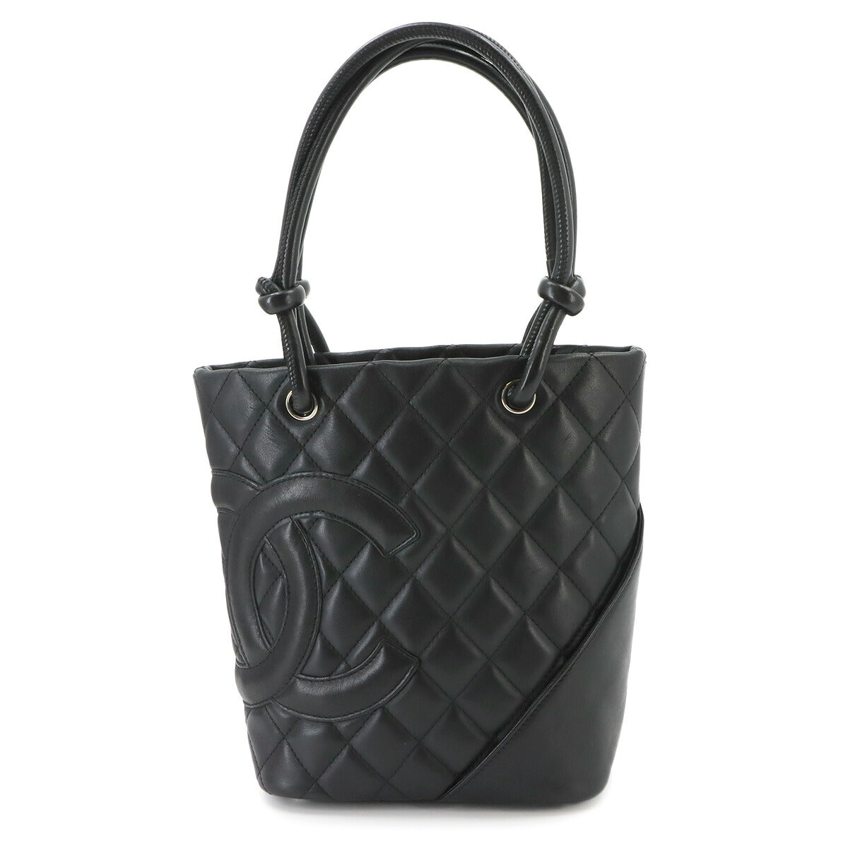Cambon Line Small Tote Bag Leather Black A25166 Purse