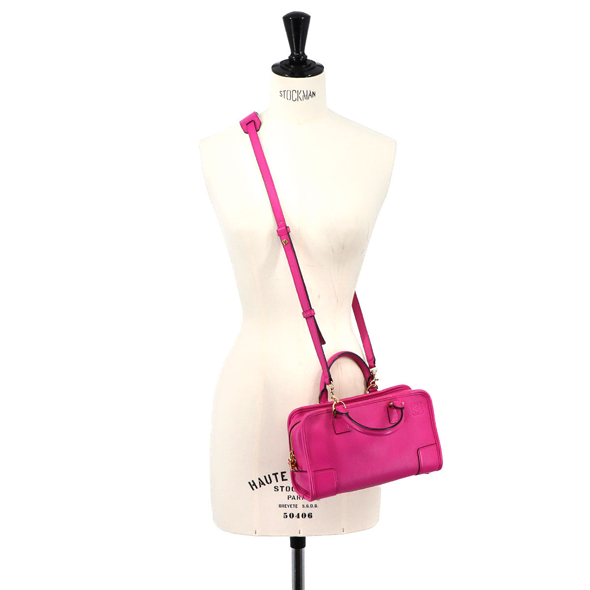Amazona 23 2way Hand Shoulder Bag Leather Pink Purse