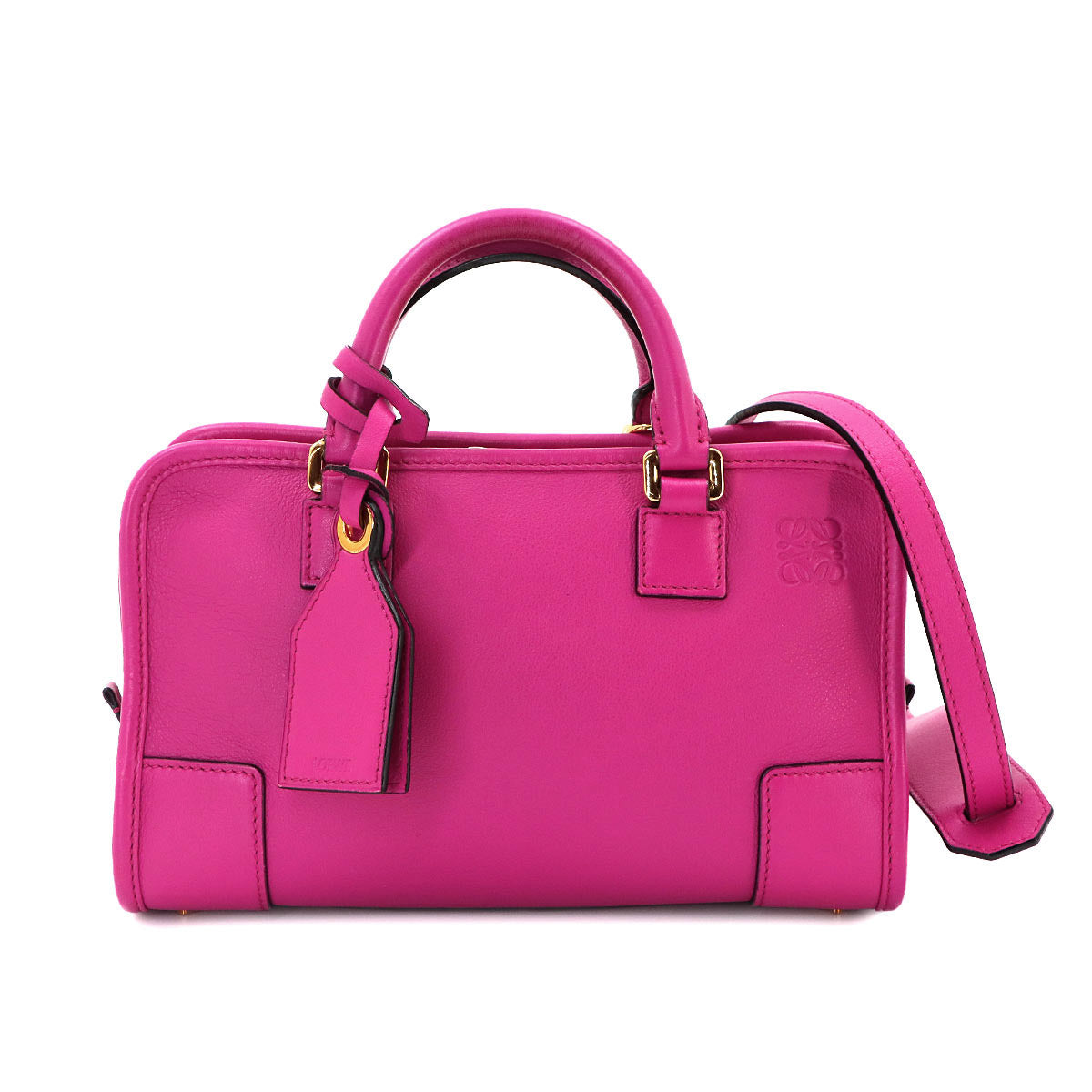 Amazona 23 2way Hand Shoulder Bag Leather Pink Purse