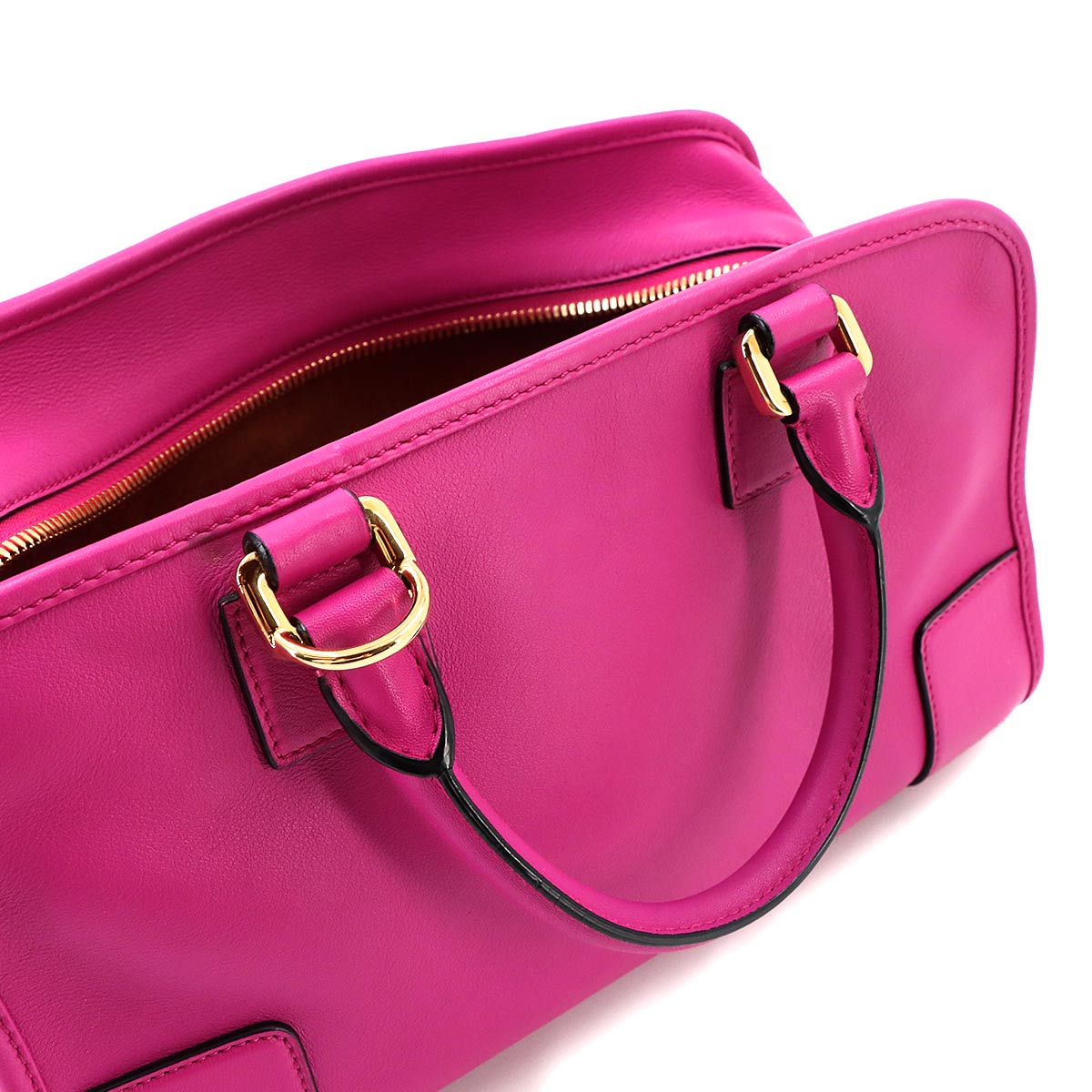 Amazona 28 Hand Bag Leather Pink Anagram Purse