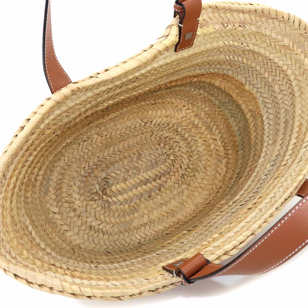 LOEWE Basket Bag Medium Palm leaf Leather Natural Tan Purse Brown