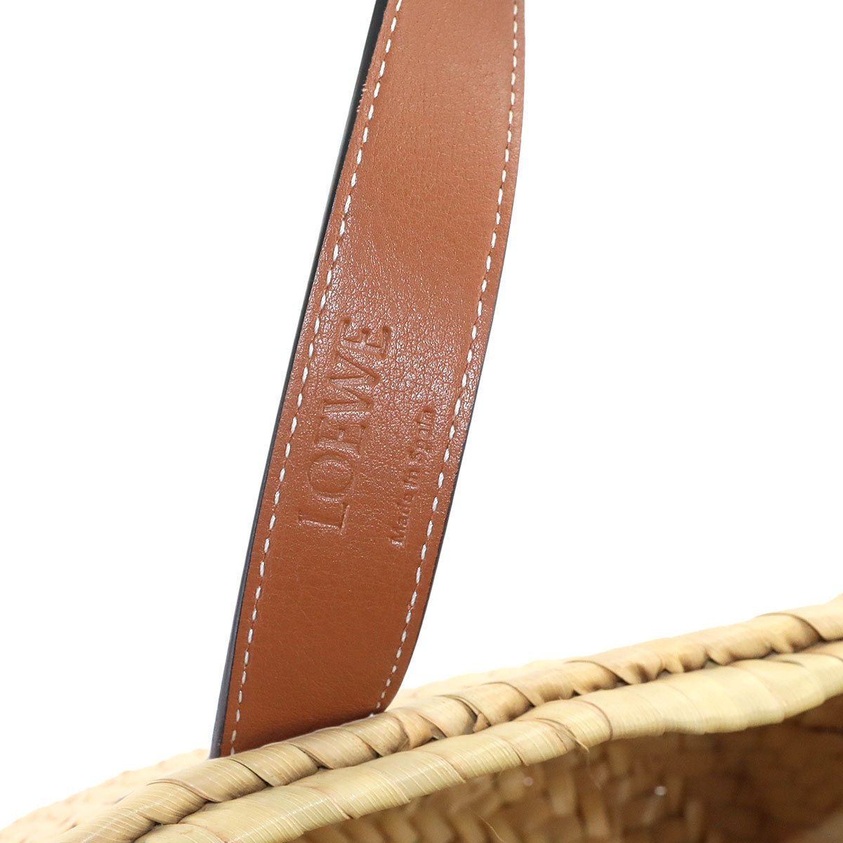 Basket Bag Small Palm Leaf Leather Natural Tan Purse Brown