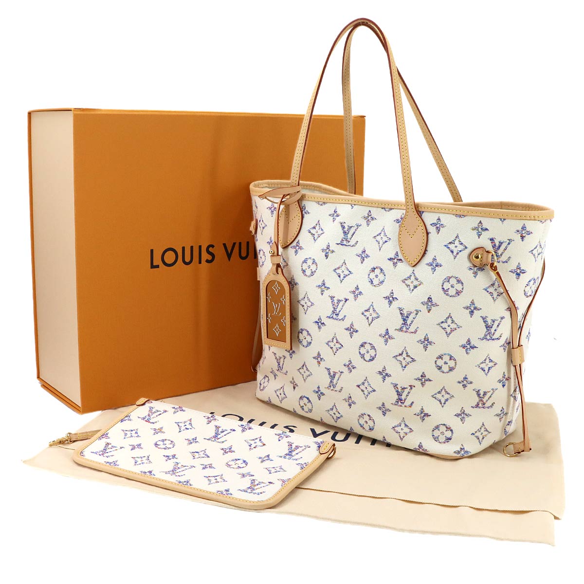 Neverfull MM Tote Bag Monogram Jacquard White M24905