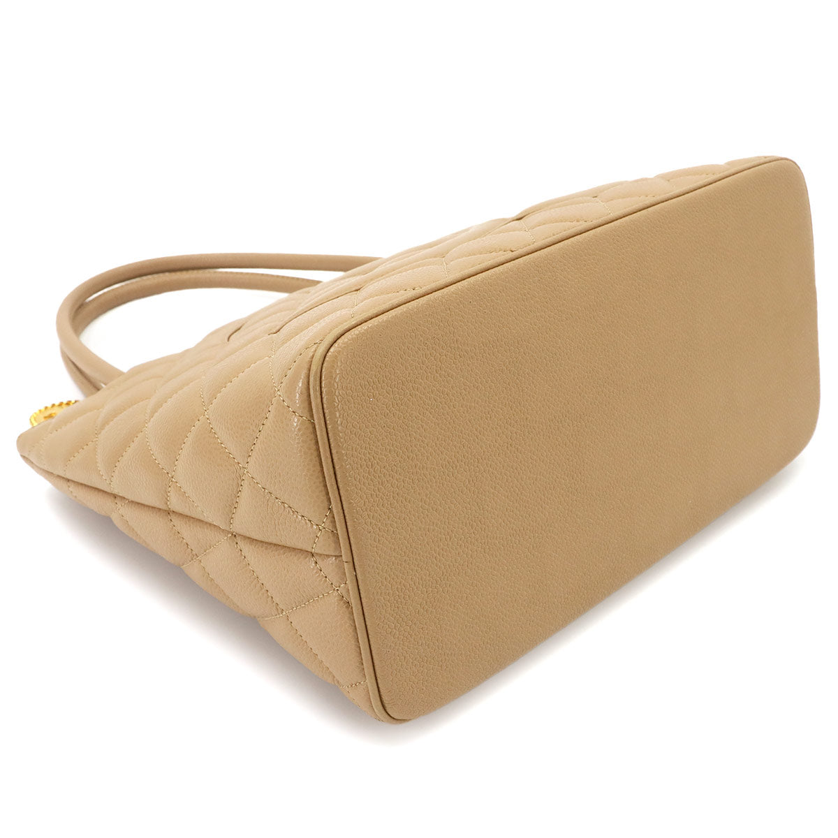 Medallion Tote Bag Leather Beige A01804 Coco Logos