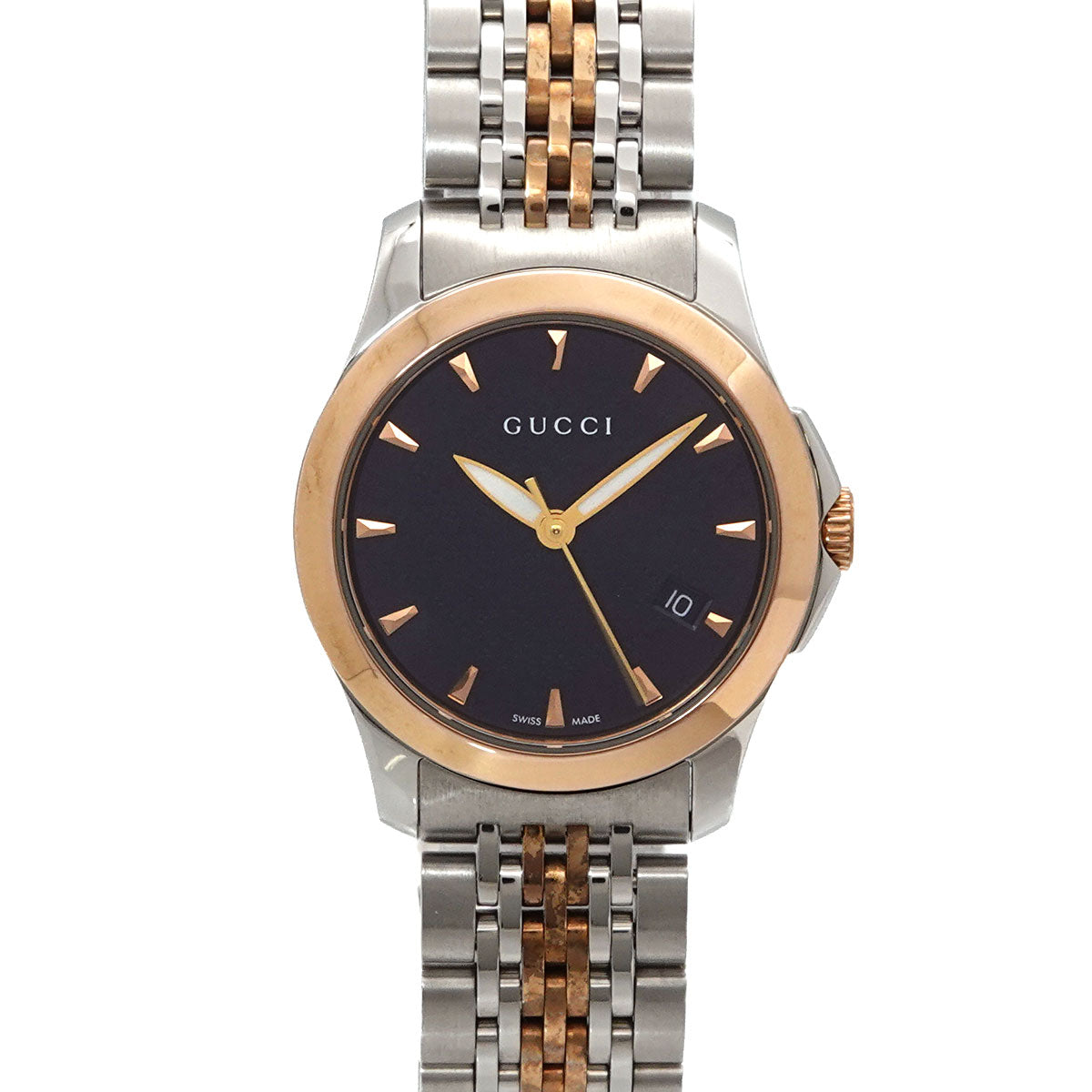 G Timeless 126.5 Quartz Date Black Dial Ladies Watch