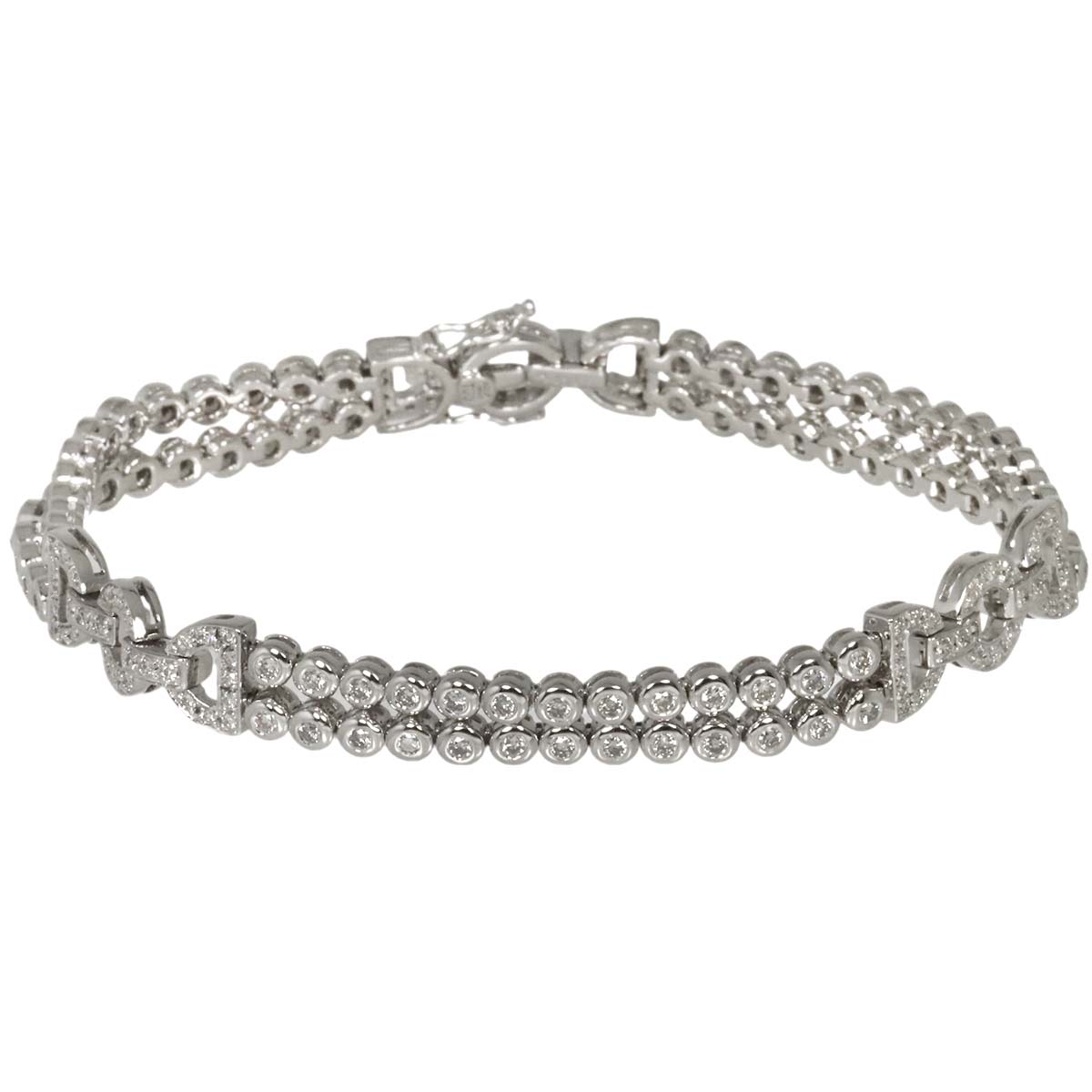 Diamond 2.68ct Bracelet 18K K18 WG White Gold 750