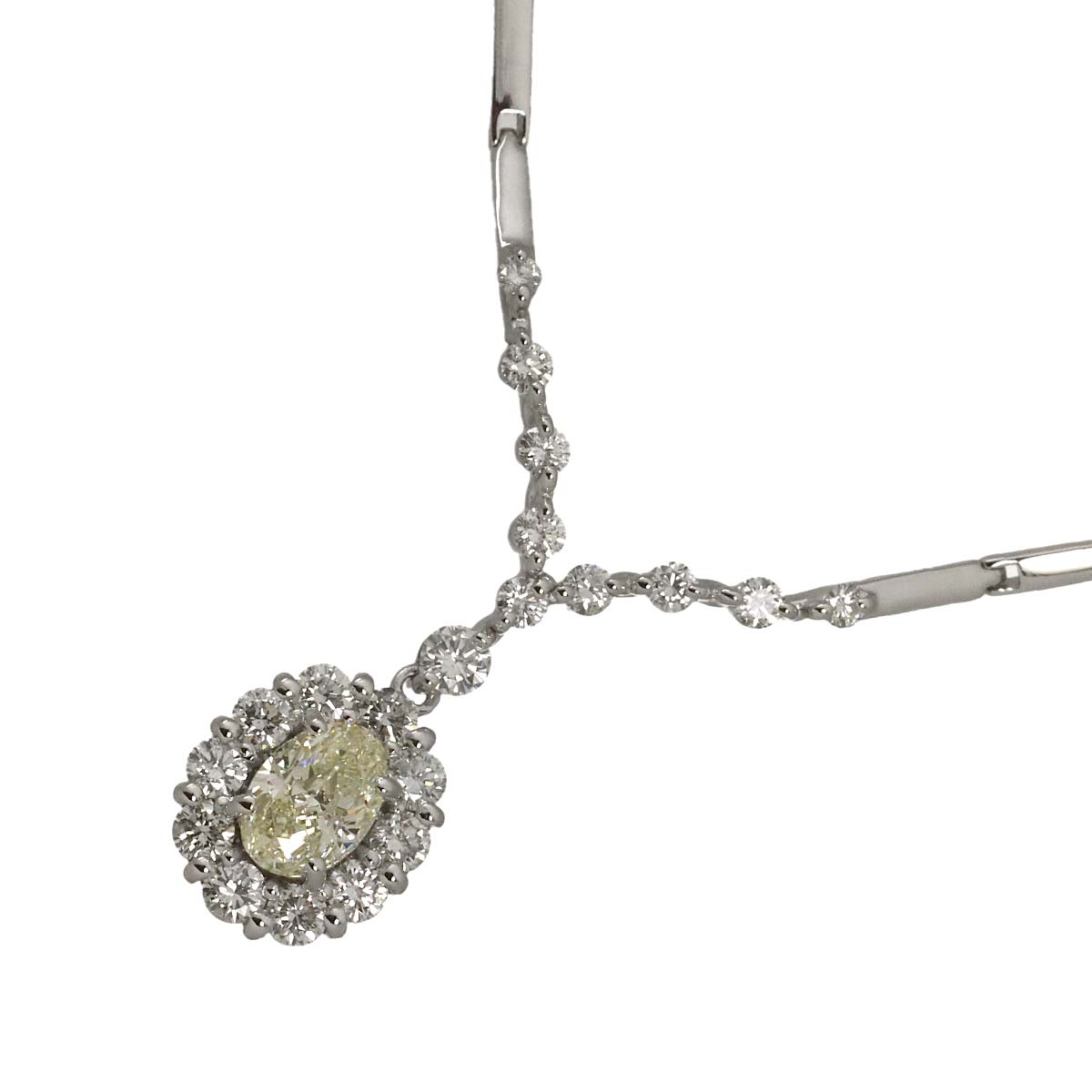 Diamond 1.006ct/1.30ct Necklace 18K WG White Gold 750