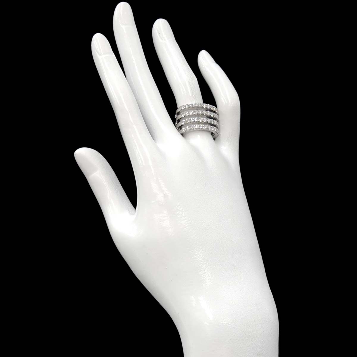 Diamond 2.00ct Ring 18K K18 WG White Gold size6.25-6.5(US)